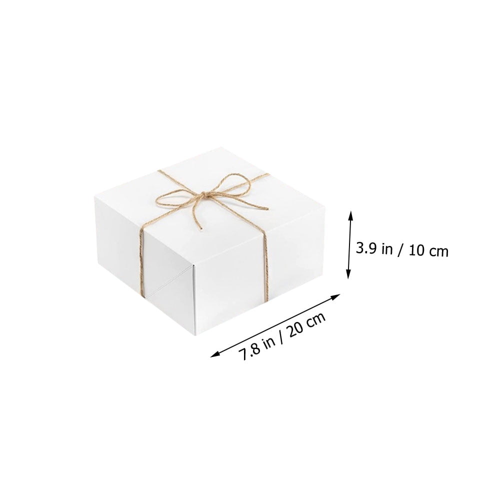 White 12 Pcs Kraft Paper Little Gift Boxes Tiny Packaging Multifunction Rope