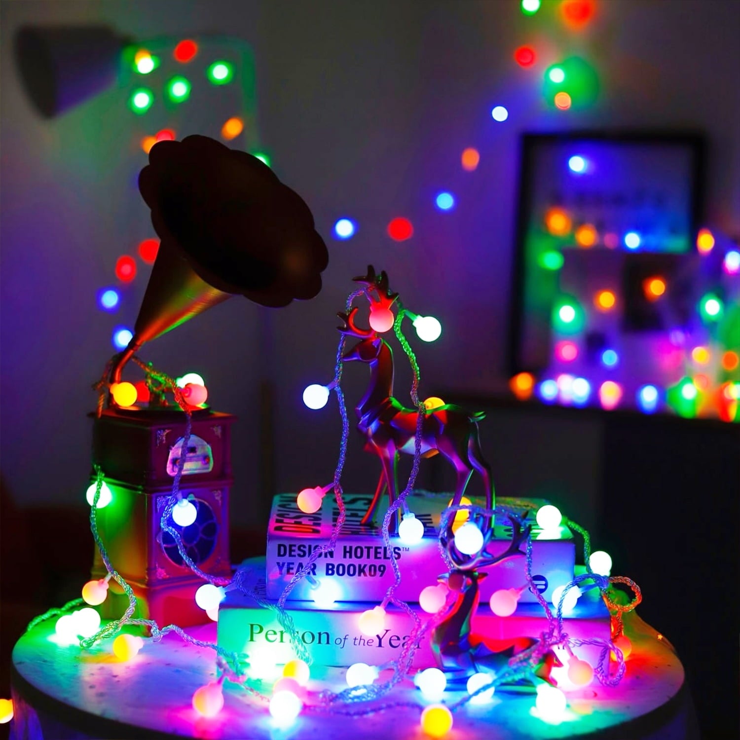 Multi-Colored LED Christmas String Lights, Curtain Lights for Bedroom