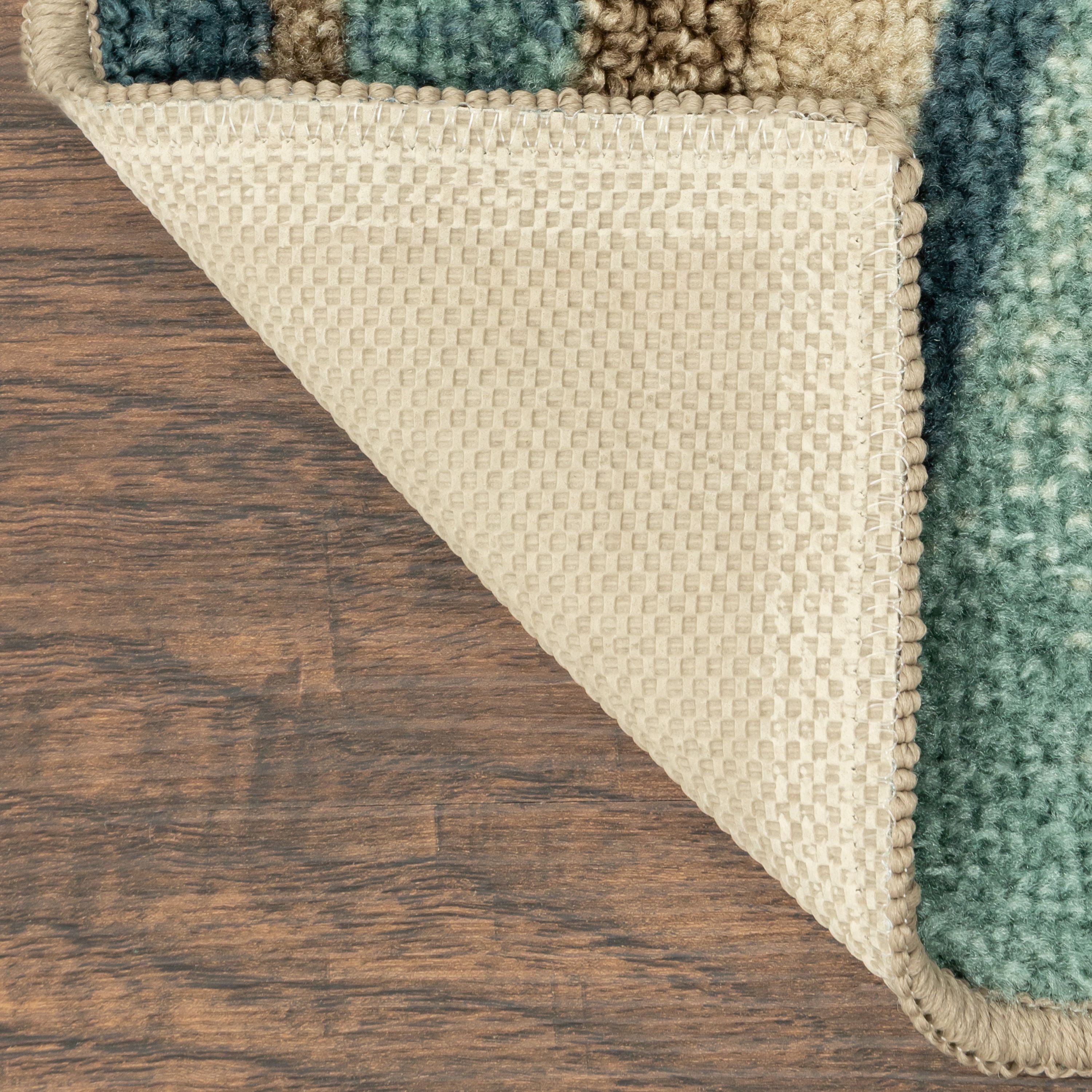 Mainstays Geometric Blue Brown Waves Indoor Hallway Runner Rug, 2'x6'
