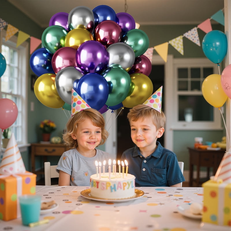 60pcs Colorful Latex Party Balloons – 18 Theme Sets with 12-Inch Balloons for Birthday, Wedding, Graduation, Bridal Shower, Halloween, Baby Shower & Festival Décor – Air or Helium Inflatable