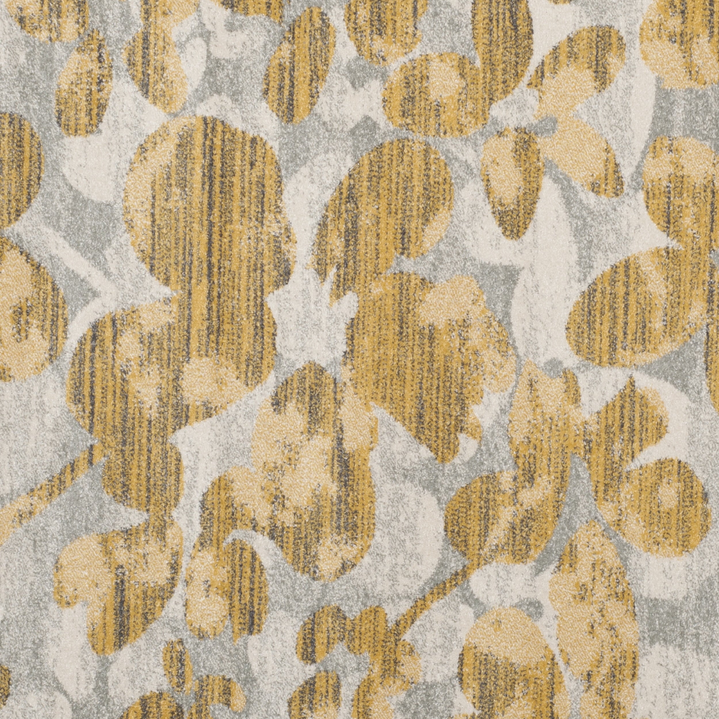 SAFAVIEH Evoke Pavel Floral Area Rug, Grey/Gold, 6'7" x 6'7" Round