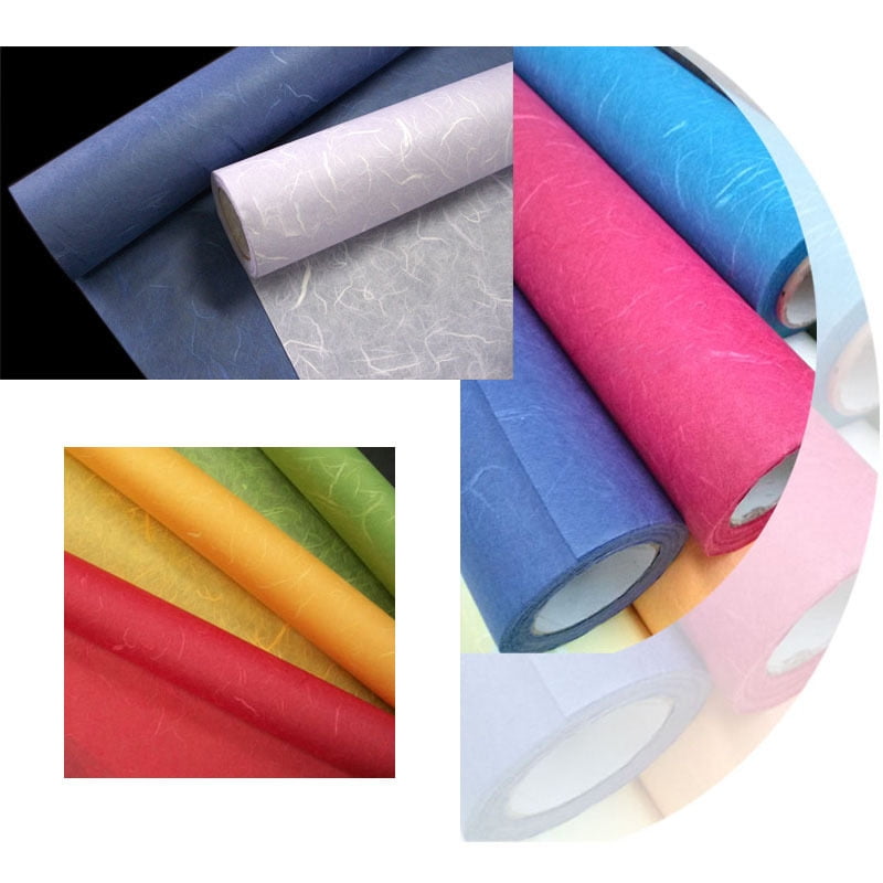 Korean Paper Hanji Natural Mulberry Fiber Texture Gift Wrapping Packaging Decorative Wallpaper UnYongJi Roll White 54Cm x 20m (21.3 x 787.4 Inches)