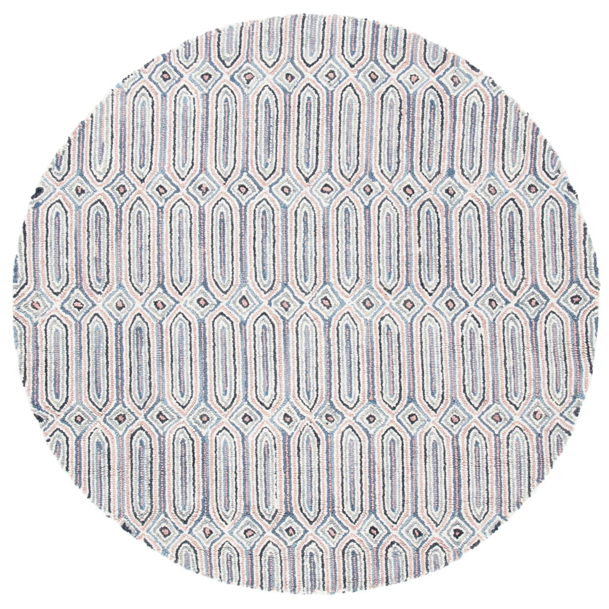 SAFAVIEH Micro-Loop Aisling Geometric Runner Rug, Pink/Grey, 2'3" x 7'