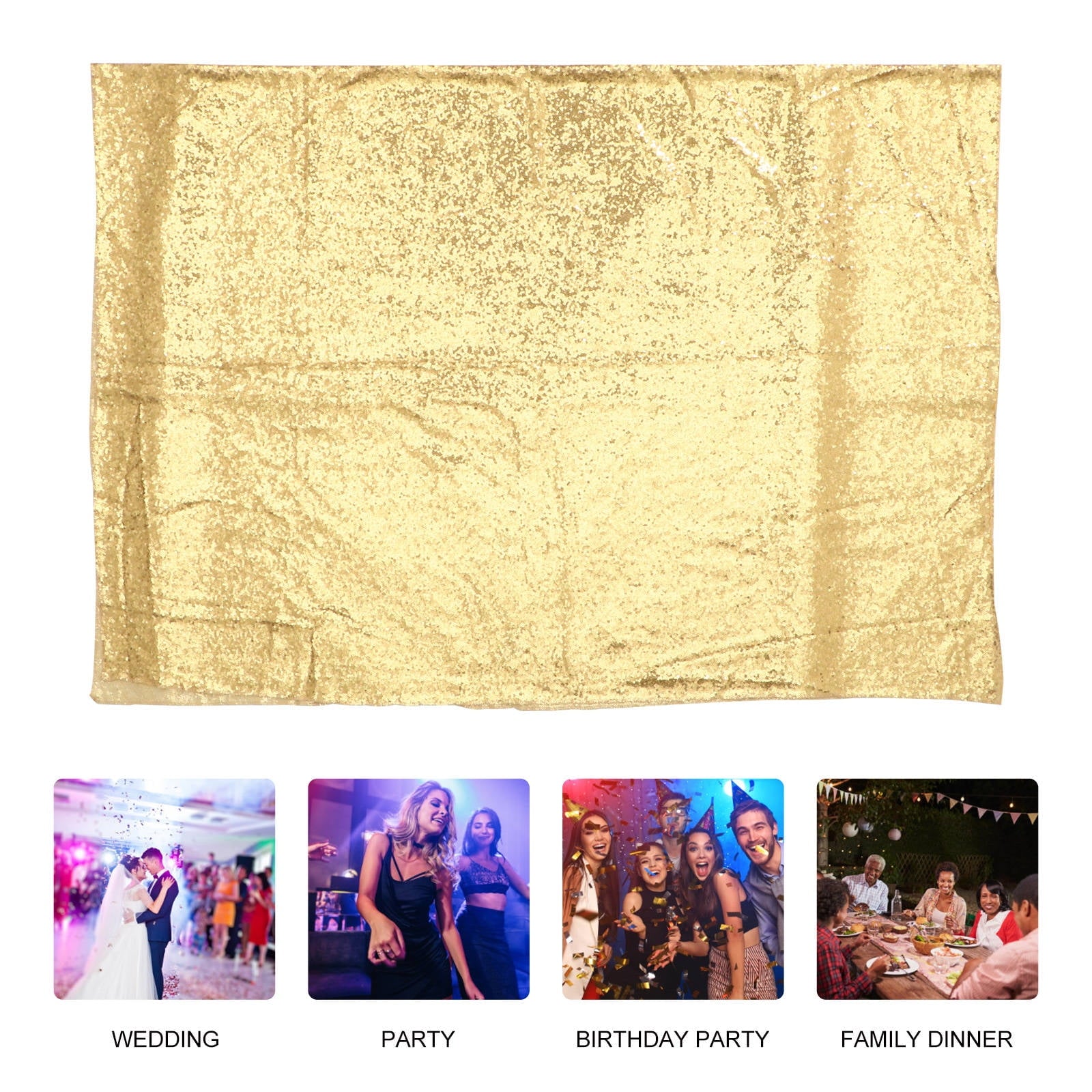 YSNOOWE 1Pack Gold Sequin Backdrop 1.2x1.8M for Background Fabric Use