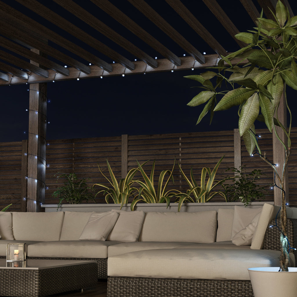 Pure Garden Solar Powered Outdoor LED String Lights with Eight Light Modes