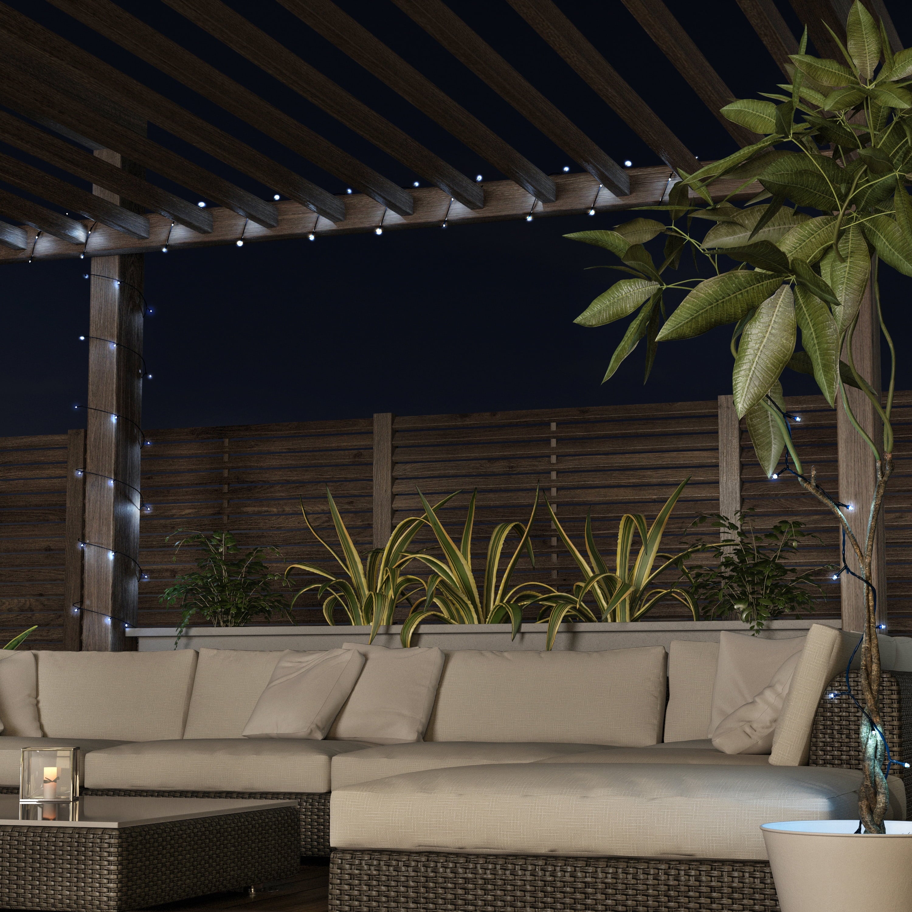 Pure Garden Solar Powered Outdoor LED String Lights with Eight Light Modes
