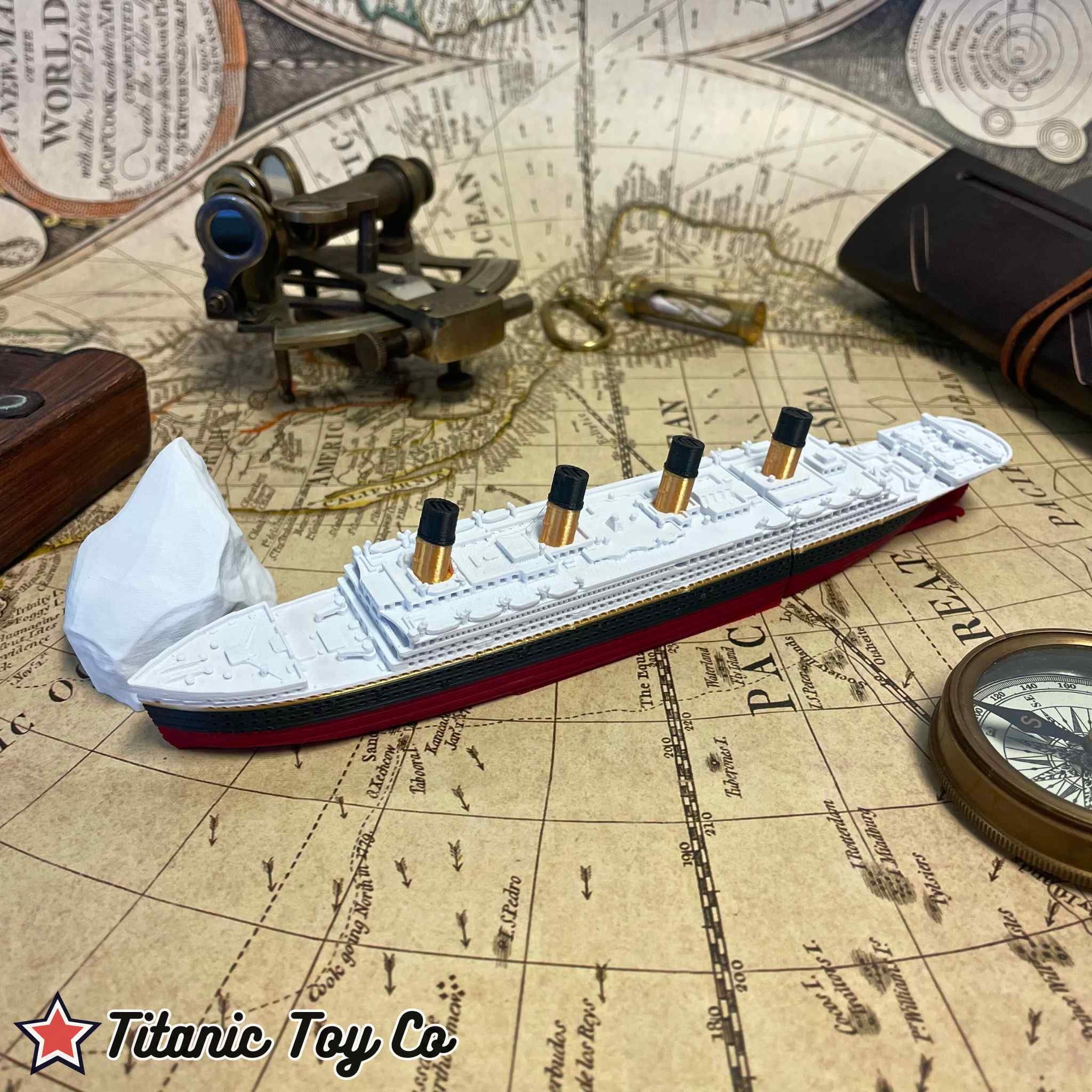 2-Pack Split In Half Titanic Bath Boat And Pool Toy – Break In Half RMS Titanic Toys For Kids, Historically Accurate Breakable Titanic Ship Model, Titanic Cake Topper, Titanic Figurine, Titanic Boat,