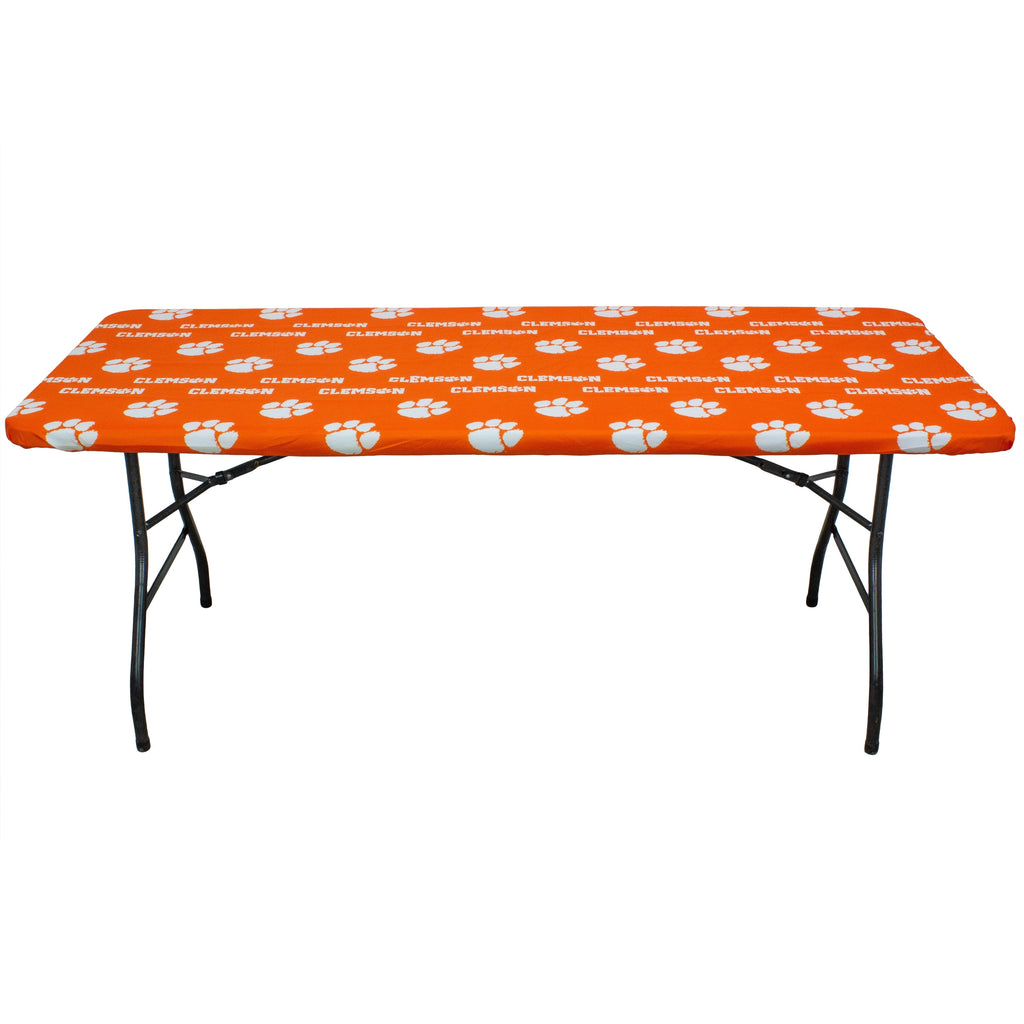 Clemson Tigers Tailgate Fitted Tablecloth, 72" x 30", 6 ft table - 72" x 30", 6 ft table