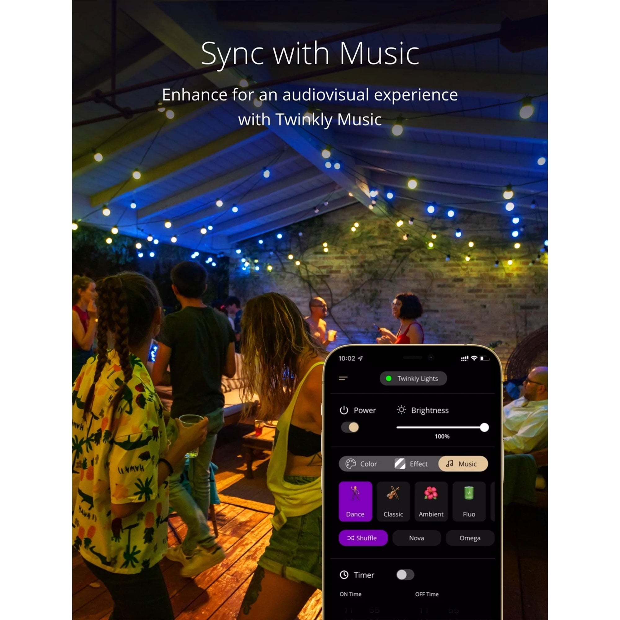 Twinkly Festoon App-Controlled Smart LED 20 Multicolor RGB Bulb Light String