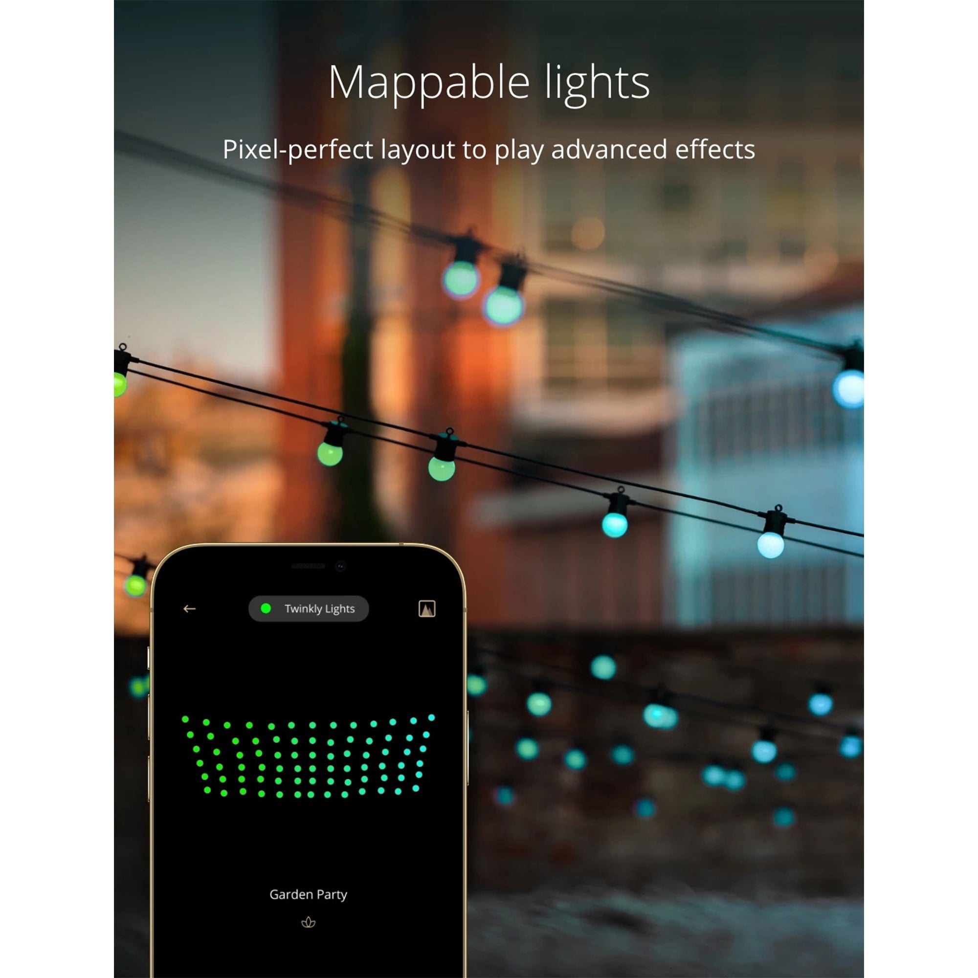 Twinkly Festoon App-Controlled Smart LED 20 Multicolor RGB Bulb Light String