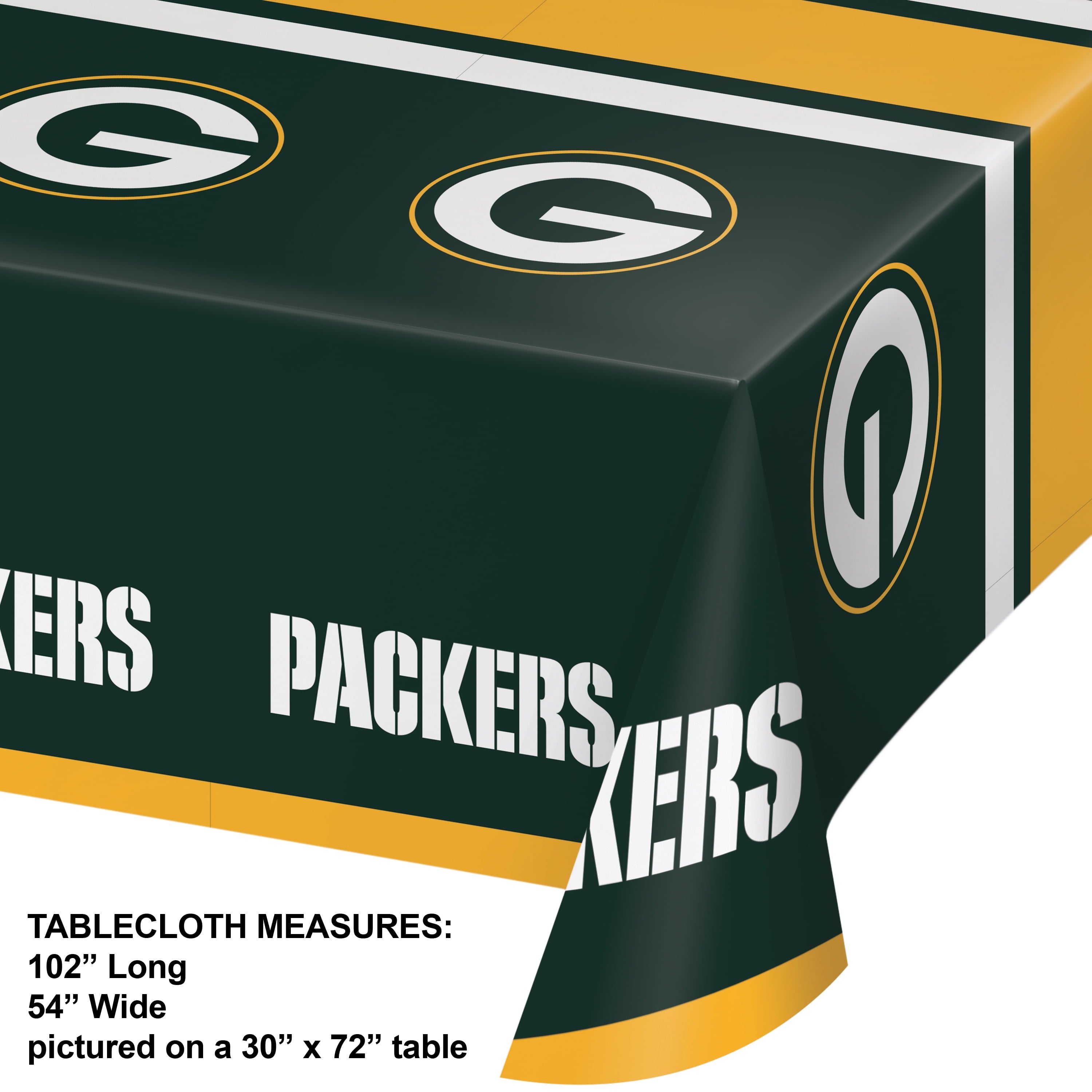 Green Bay Packers Plastic Tablecloths, 3 Count