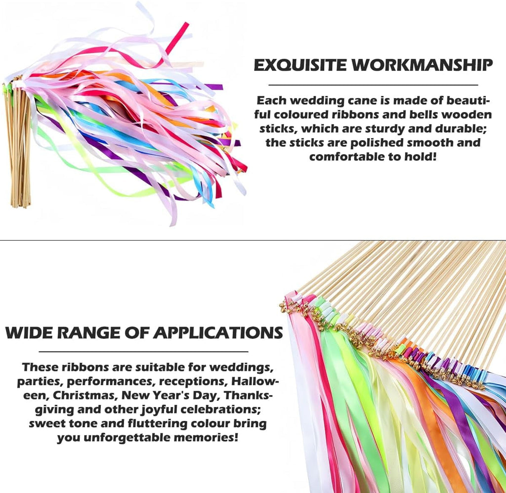 24Pcs Dance Silk Ribbon Sticks Gymnastics Ribbon Wedding Ribbon Streamers Fairy Wands for Party Performance Holiday Celebration,Mixed Color