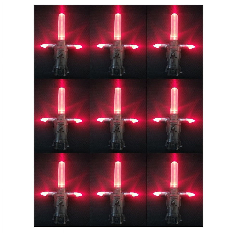 9 Pack - 6" LED Glow Light Up Galaxy Star Saber Sword Mini Candy Dispenser Set for Themed Parties, Bulk Party Favors and Cosplay