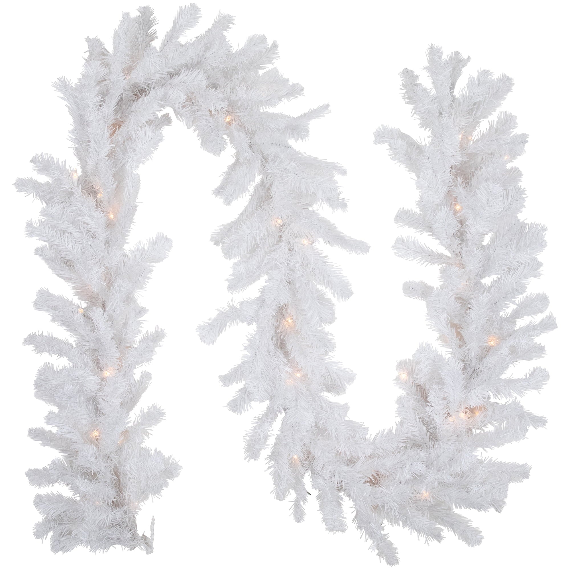 9' x 12" Pre-Lit Snow White Artificial Christmas Garland - Clear Lights