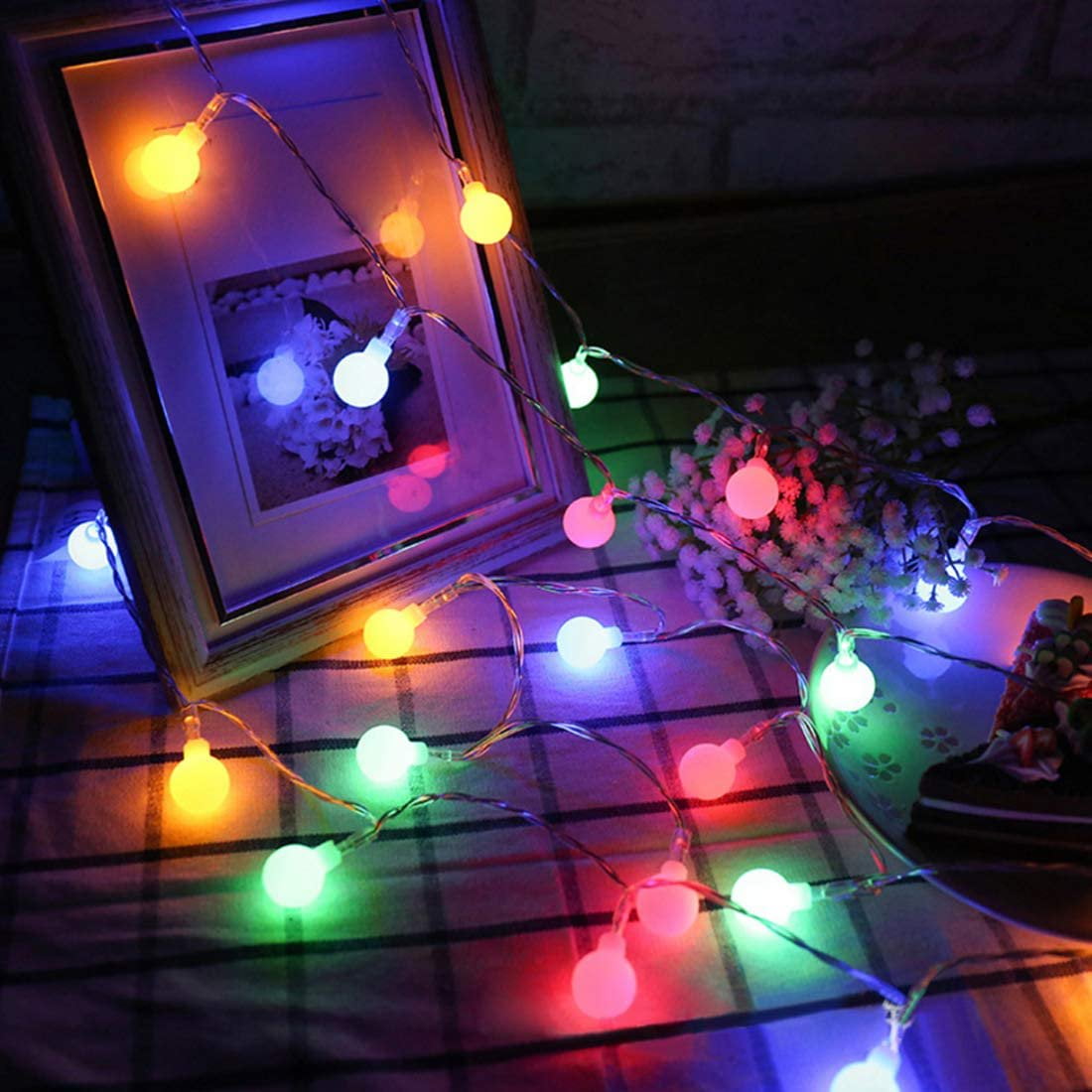 TORCHSTAR 33ft 100 LEDs Globe String Light Kit, 8 Modes Indoor & Outdoor Decorative Lighting, Multi-Color, PC Coated Copper Wires, for Holiday, Christmas, Thanksgiving, Party, Wedding