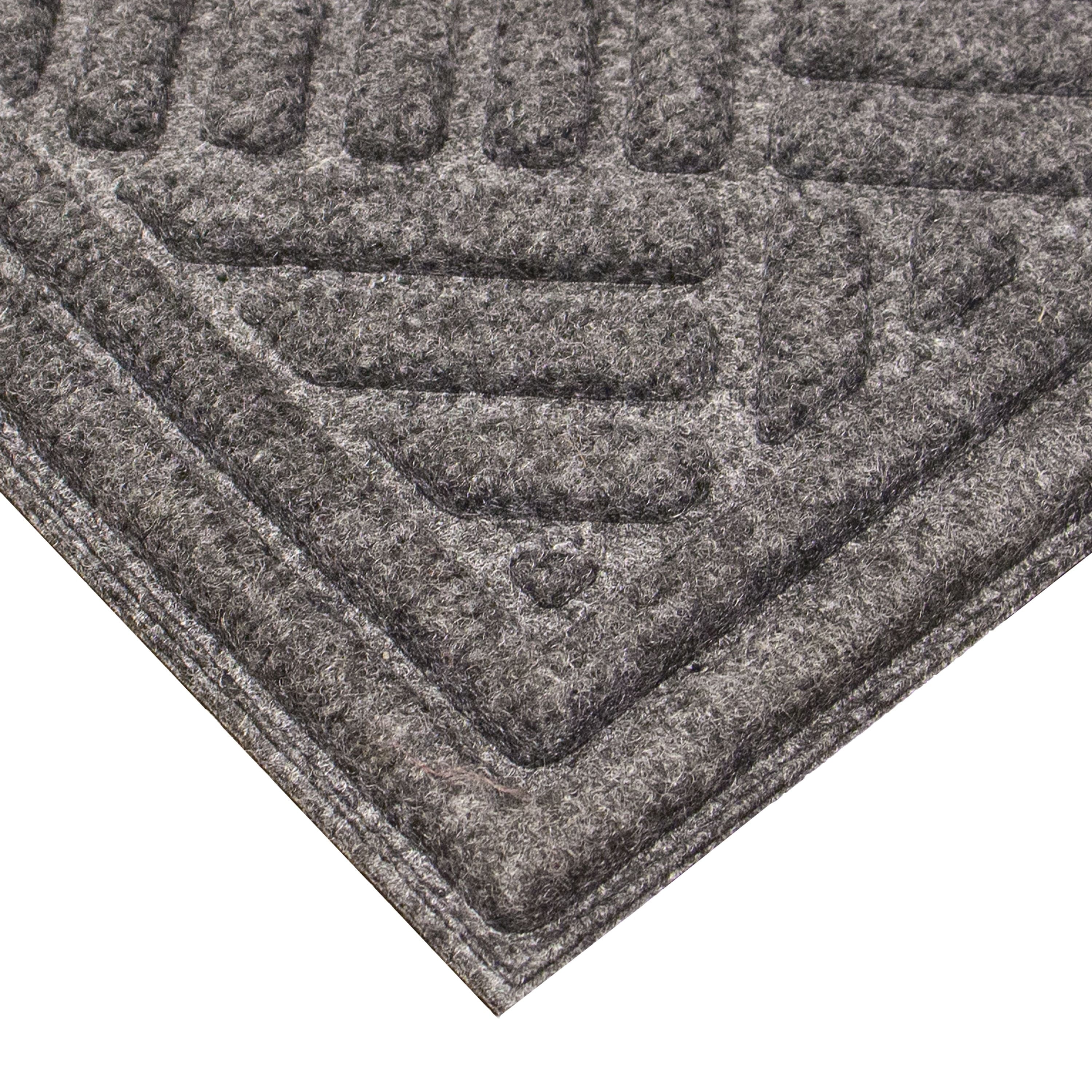 Mainstays Textures Crosshatch Polyester and Rubber Backed Doormat, 2' x 3', Smoke