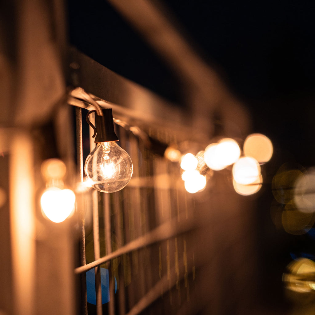 (2 pack) Better Homes & Gardens 20-Count Clear Glass Globe G40 Bulbs Outdoor String Lights