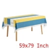 Unique Bargains Lace Rectangle Decor Macrame Polyester Kitchen Party Tablecloth Yellow Blue 59x79 Inch