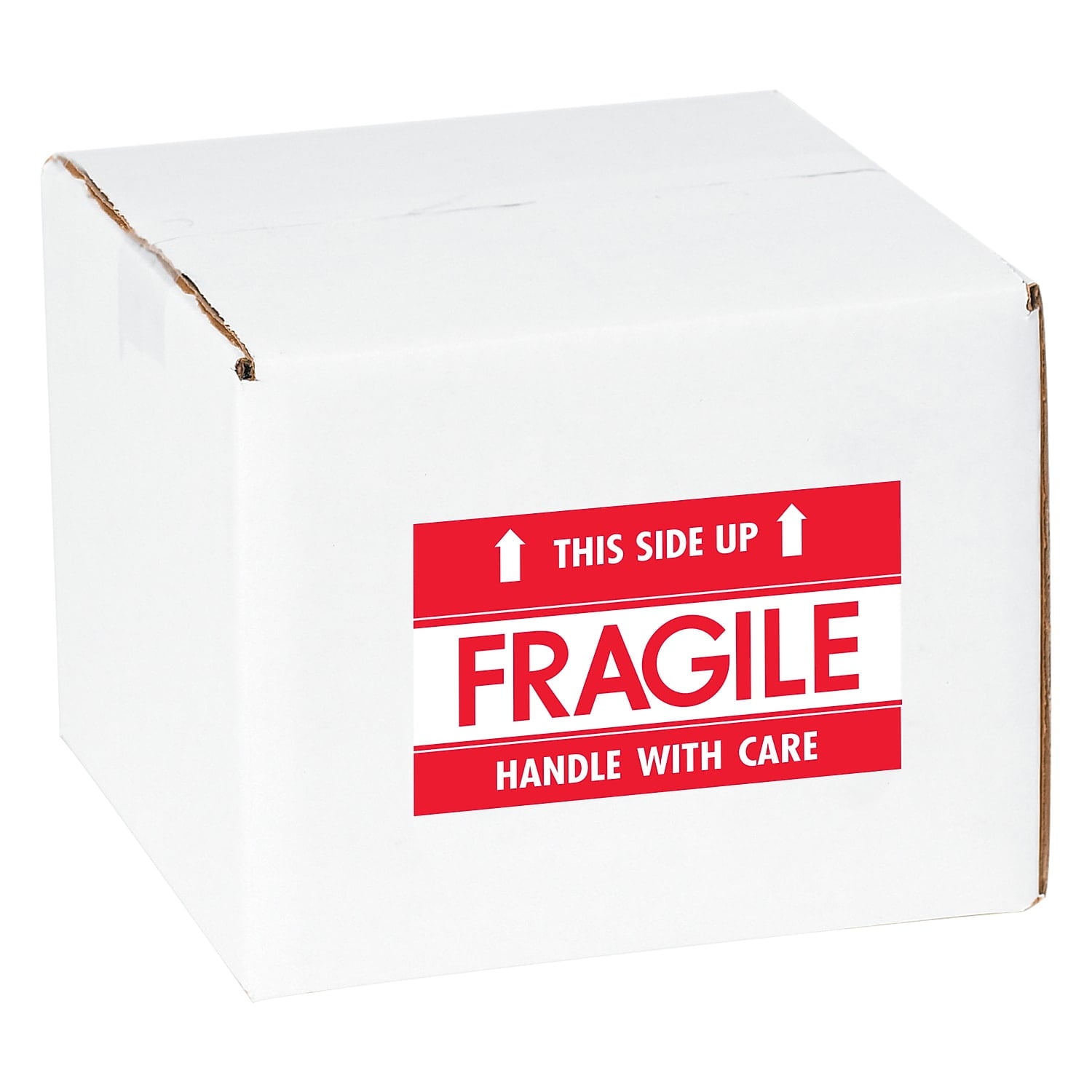 Tape Logic Labels "Fragile - This Side Up - HWC" 3" x 5" Red/White 500/Roll SCL521