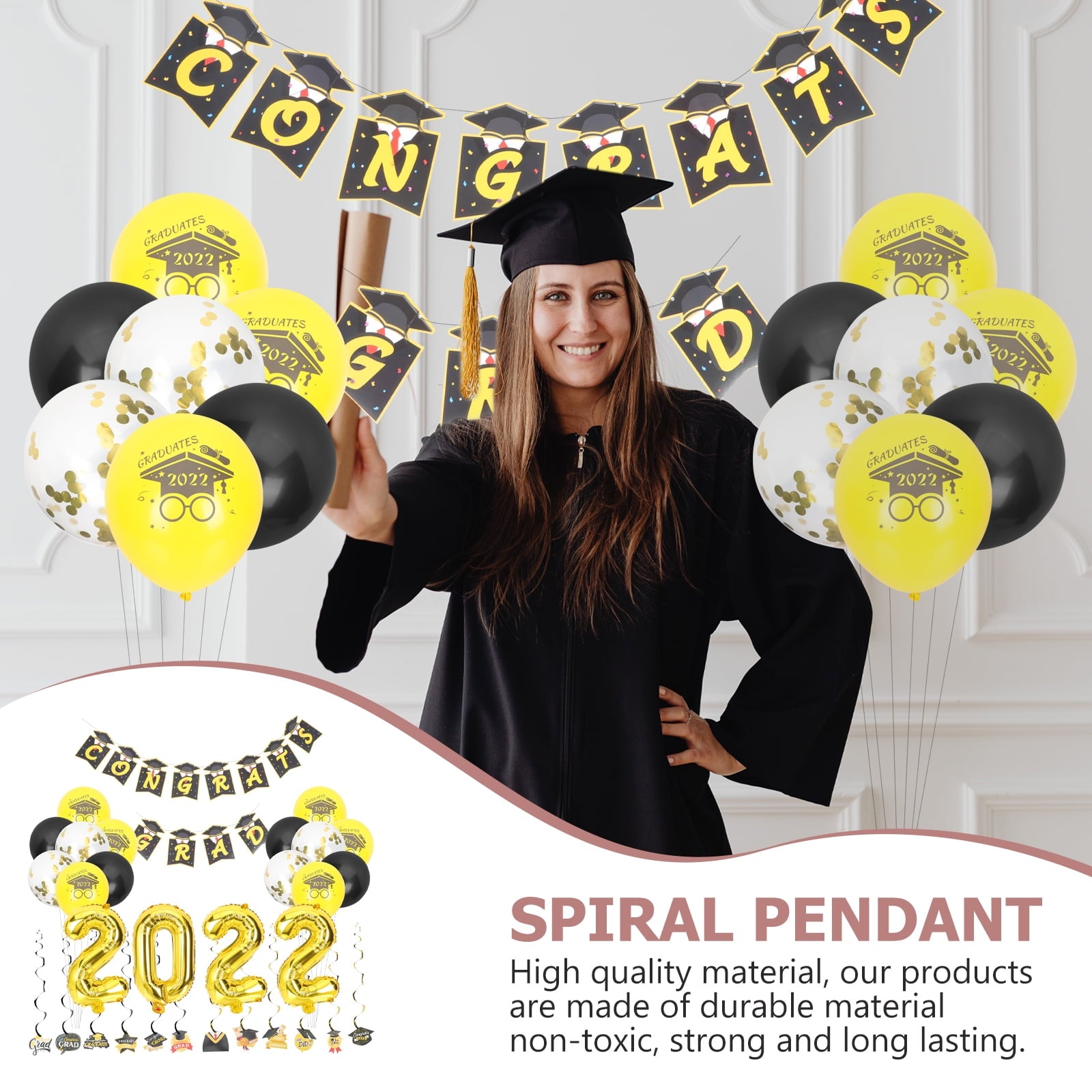 Prom Suit Suits Graduation Party Decorations Backdrop Alphabet Balloons 2022 Ceiling Letter Ornament Supplies