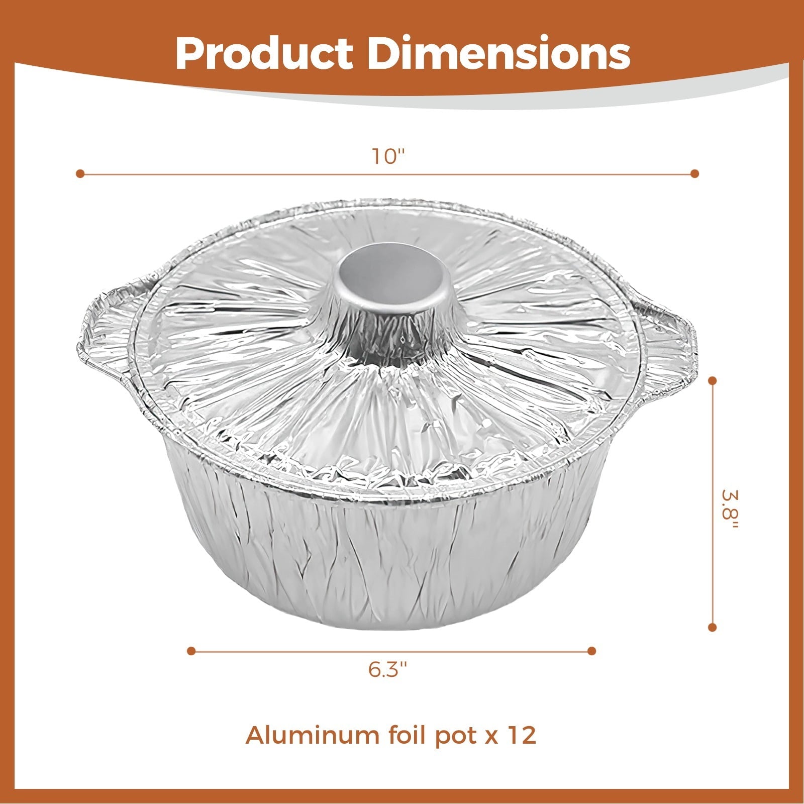 12PCS Disposable Aluminum Foil Pots with Lid, Round Foil Pans, Disposable Cookware Food Containers, Portable Foil Pots for Vacation Trips Camping Baking Heating Cooking