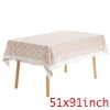 Unique Bargains Rectangle Cotton Linen Table Cover with Tassels for Dining Table White 51"x71"