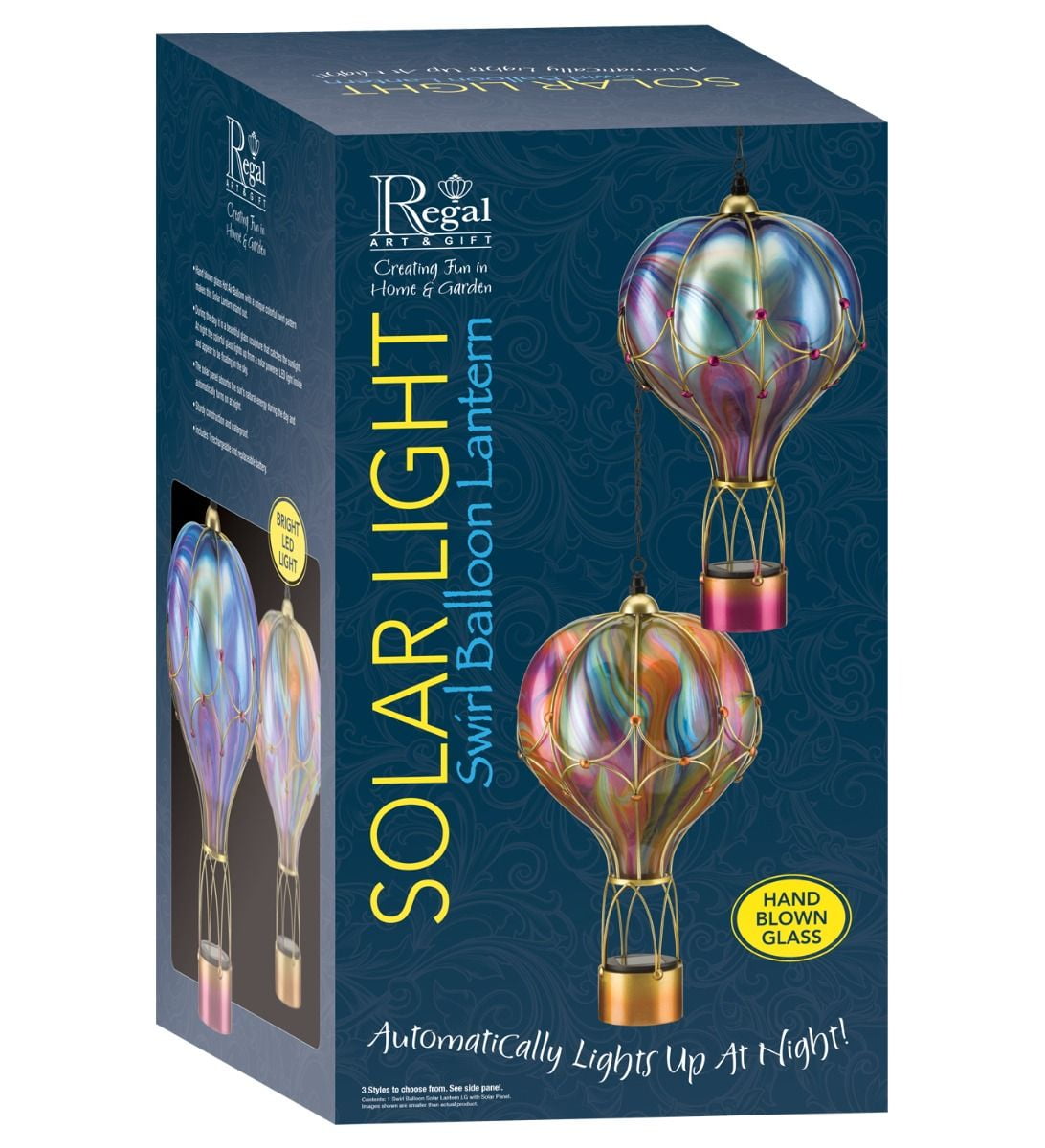 Swirl Balloon Solar Lantern Large Purple