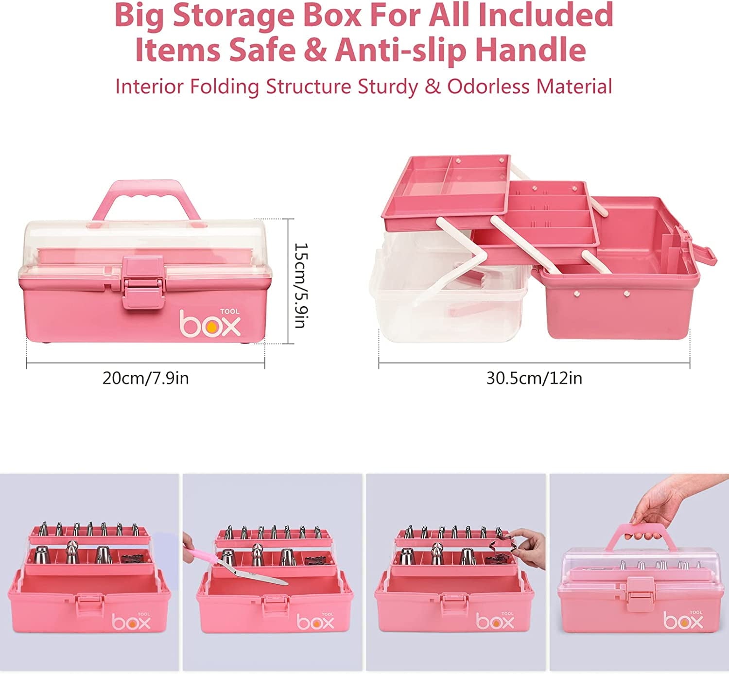 Uarter 358PCS Cake Decorating Kit Supplies With 62 Icing Piping Tips, 100 Muffin Paper Cups, 100 Disposable Piping Bags, 50 Cake Toppers and More Accessories