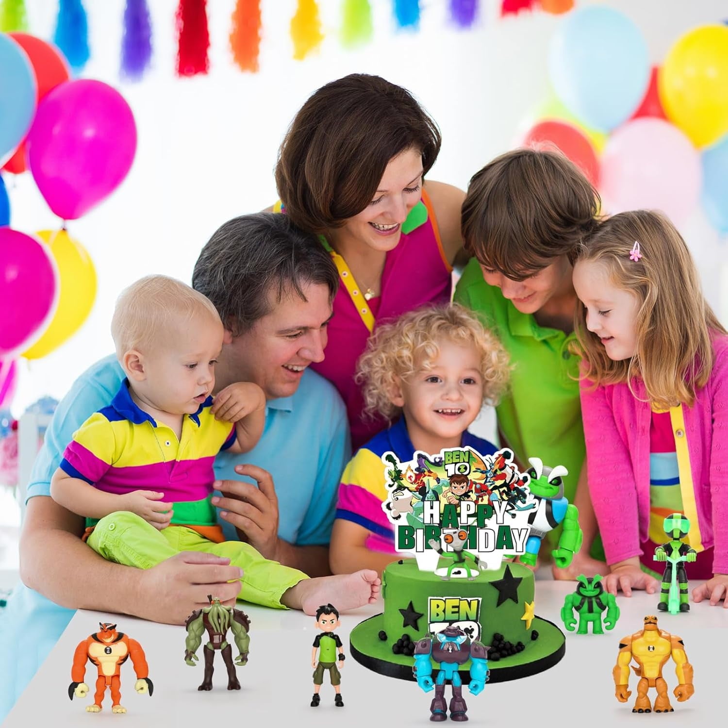 (11 PCS) Ben 10 Toys Action Figures Model - 11 Pcs Figurine Toys Anime Character Figurines with Cake Toppers, Ben 10 Science Themed Party Decor, Toys Games Ben 10 for Kids Birthday Gifts
