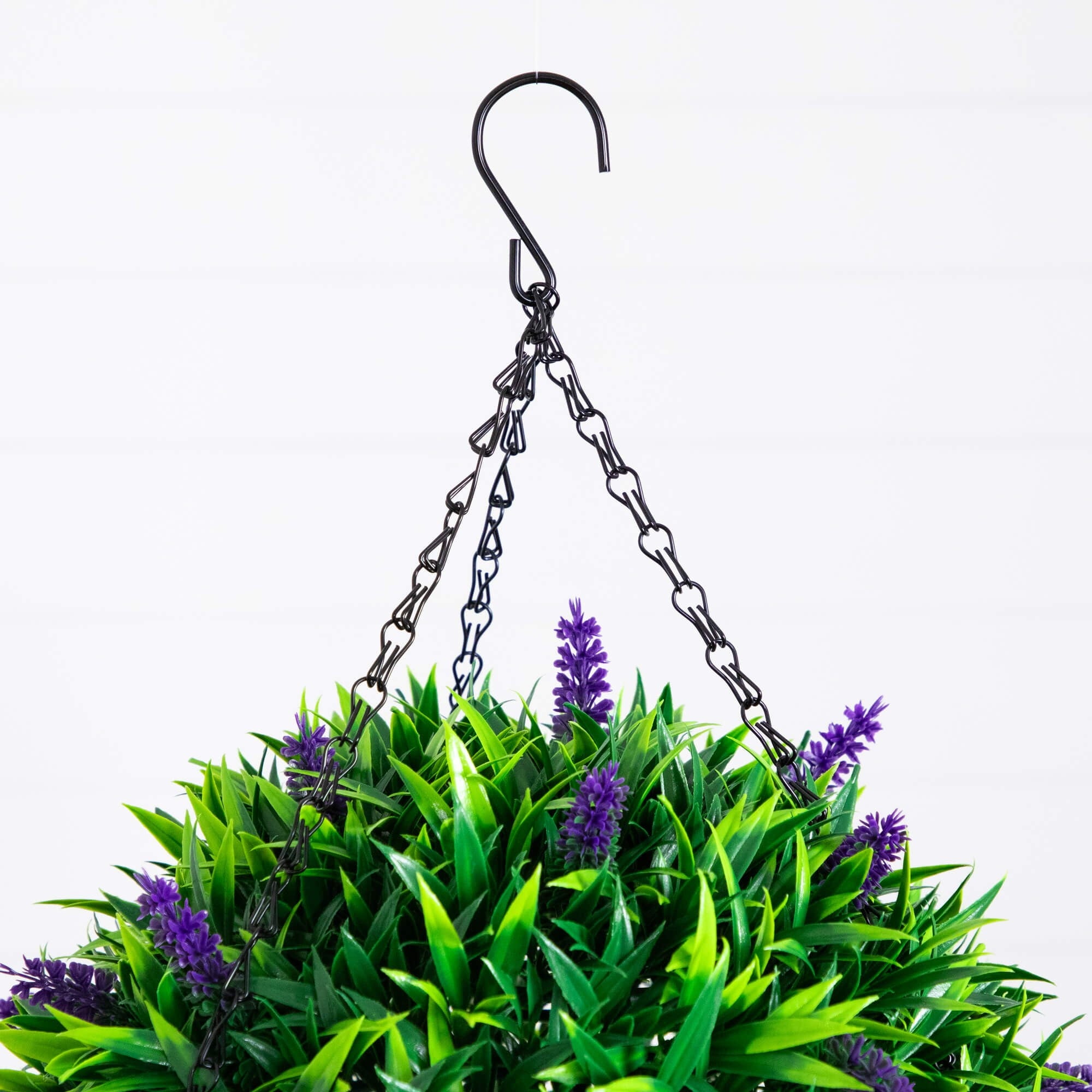 Nearly Natural 18in. UV Resistant Artificial Lavender Hanging Basket (Indoor/Outdoor)