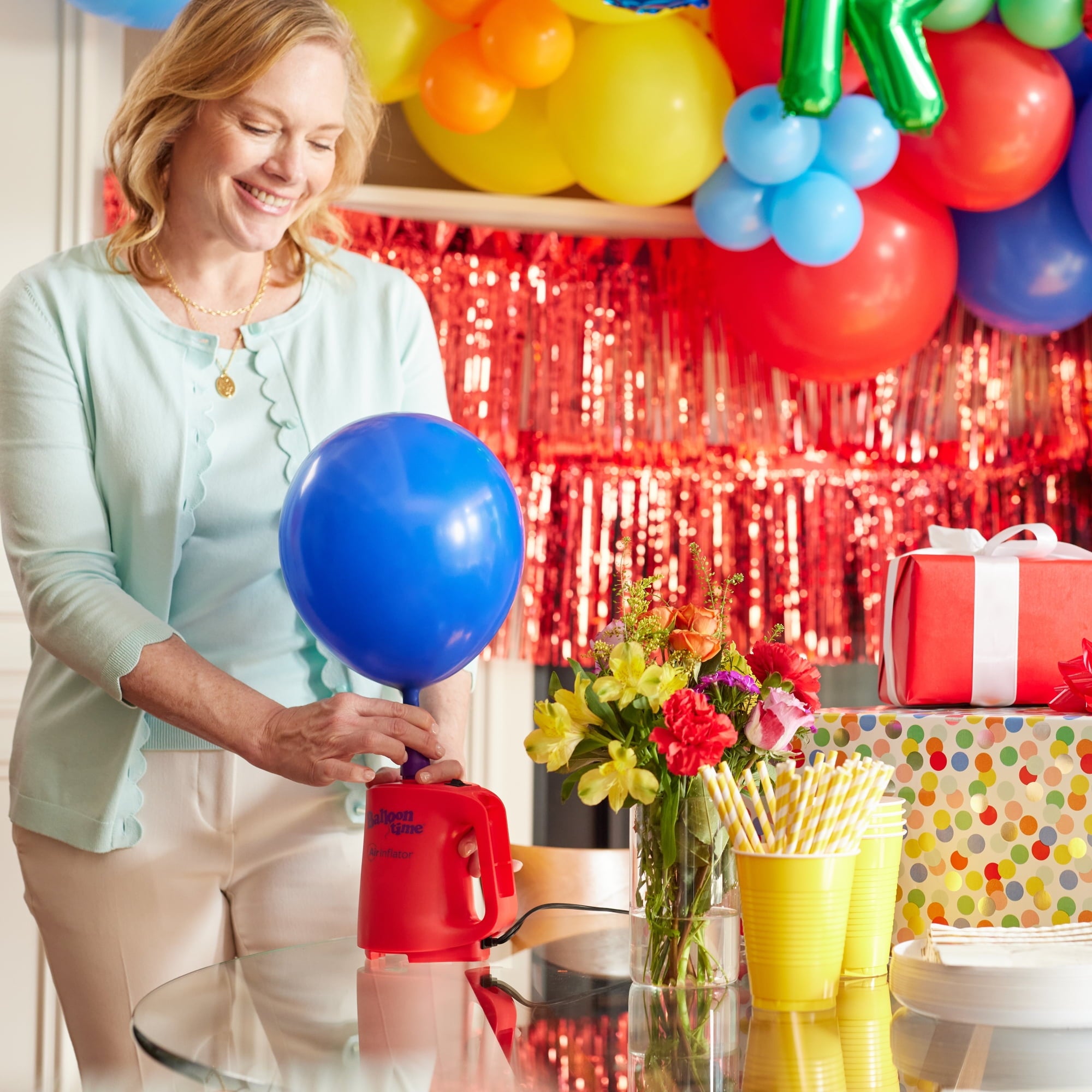 Balloon Time Electric Air Inflator Pump, Dual Nozzle, for Balloons, Pool Floats & Air Mattresses