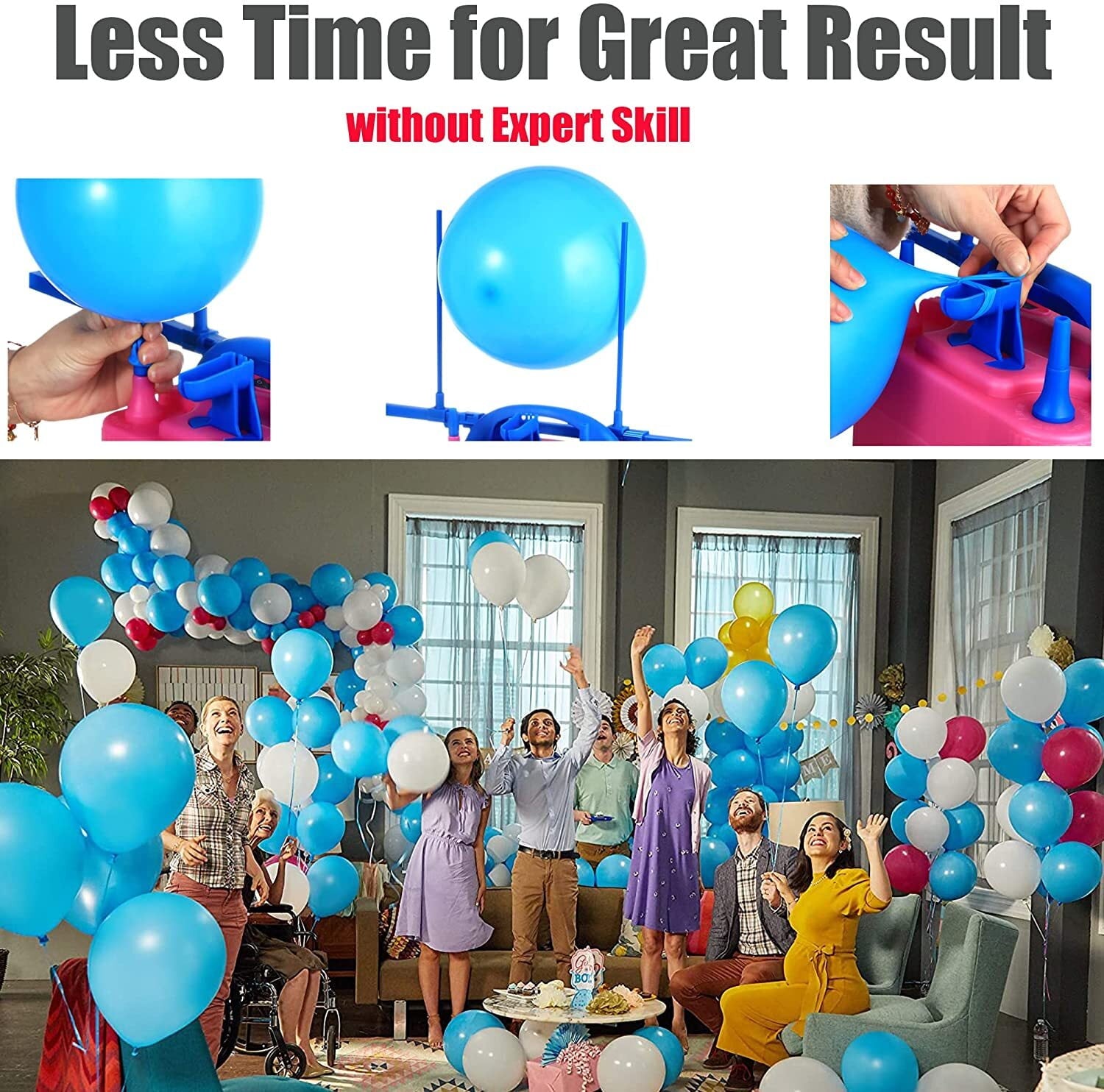 Electric Balloon Inflator Air Pump Massive Balloons Blower US Standard