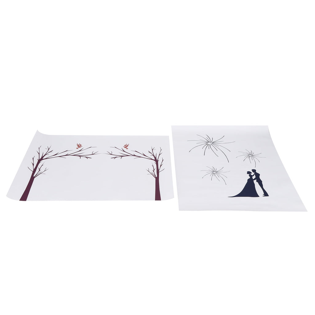 Viccilley Guest Book - 2 Set DIY Pattern Guest Signature Sign‑In Book Guestbook Fingerprint Painting for Wedding Birthday Party