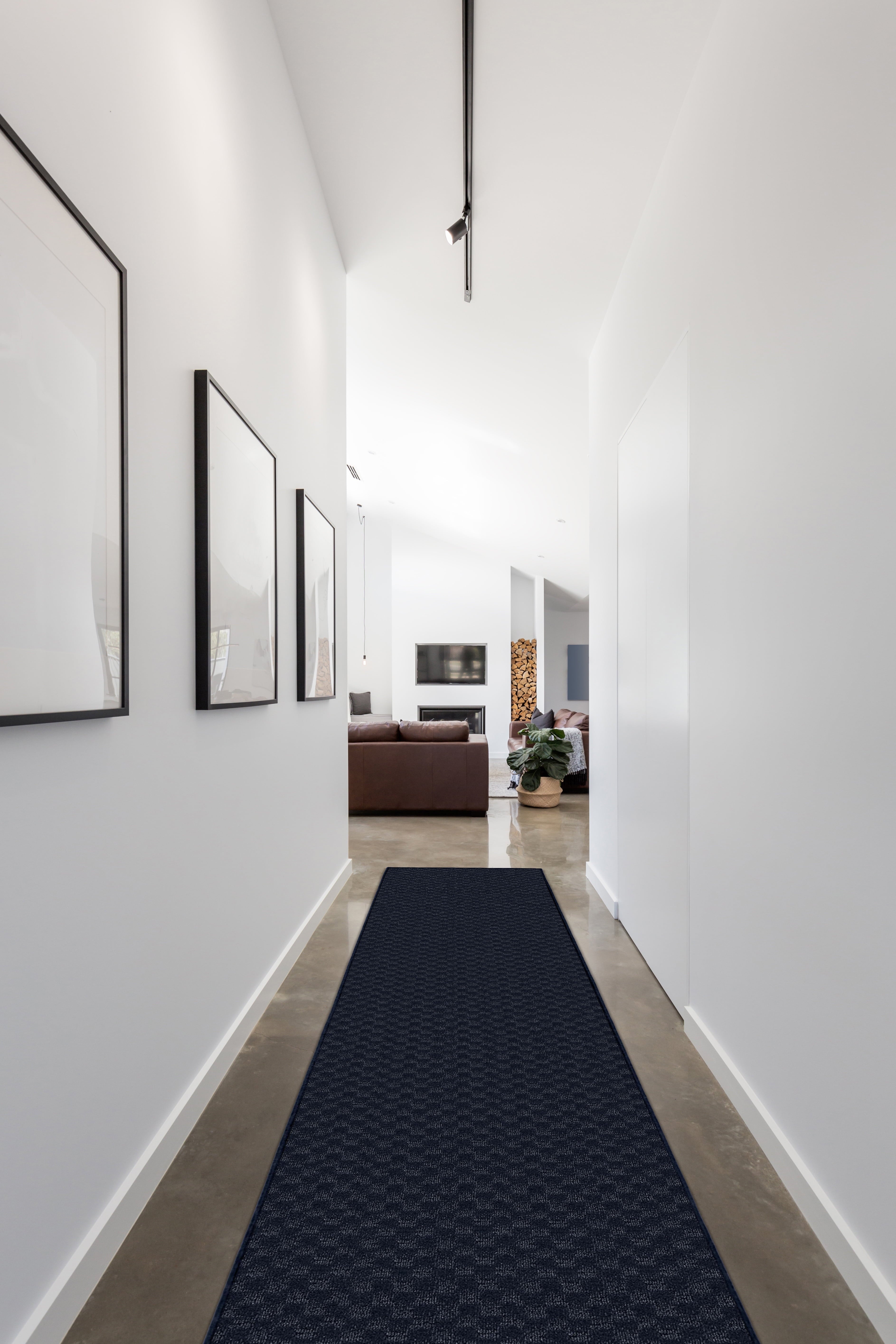 Garland Rug Medallion Navy Indoor Runner Rug, 3' x 8'