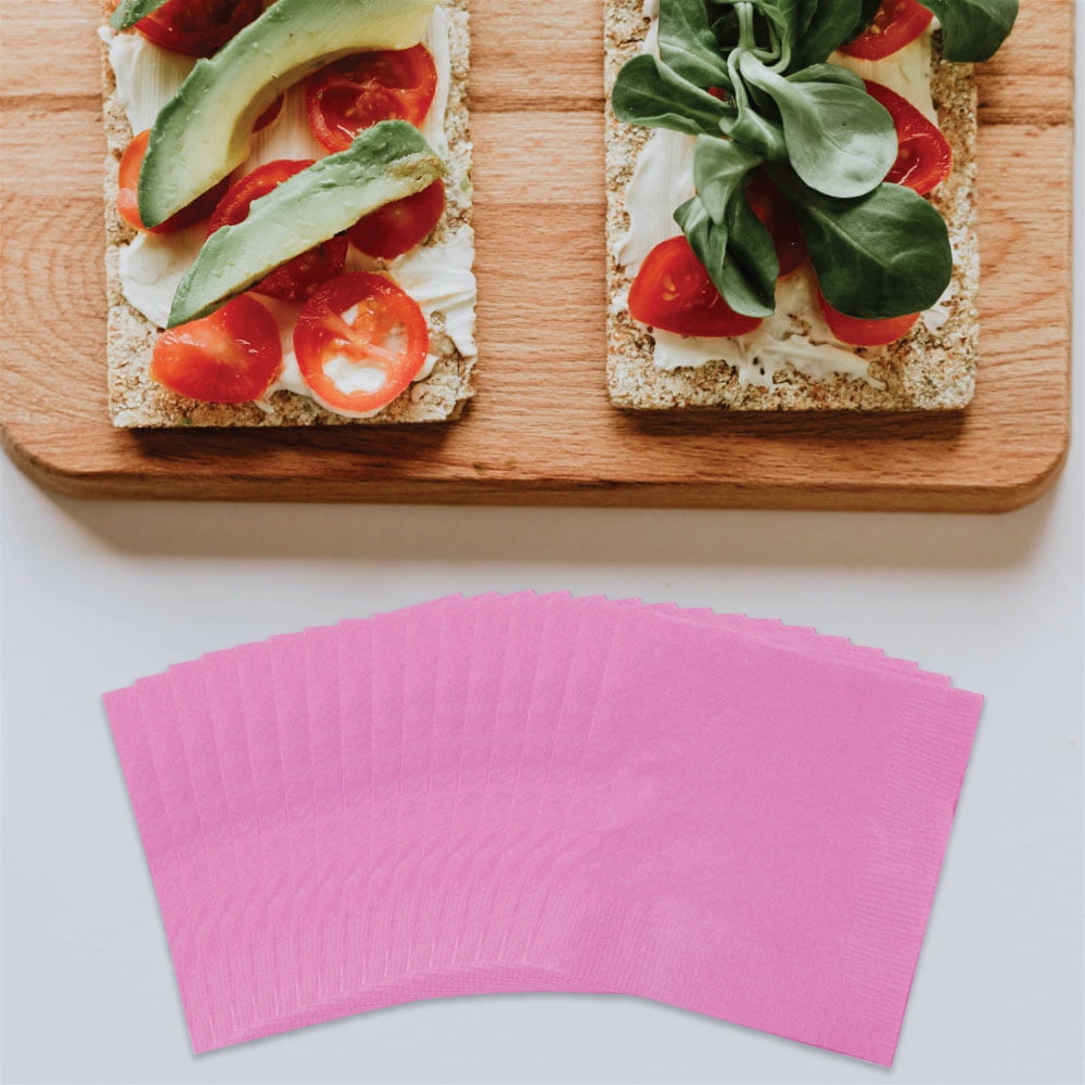 JAM Paper Bulk Medium Lunch Napkins, 6.5x6.5, 480/Box, Fuchsia Pink