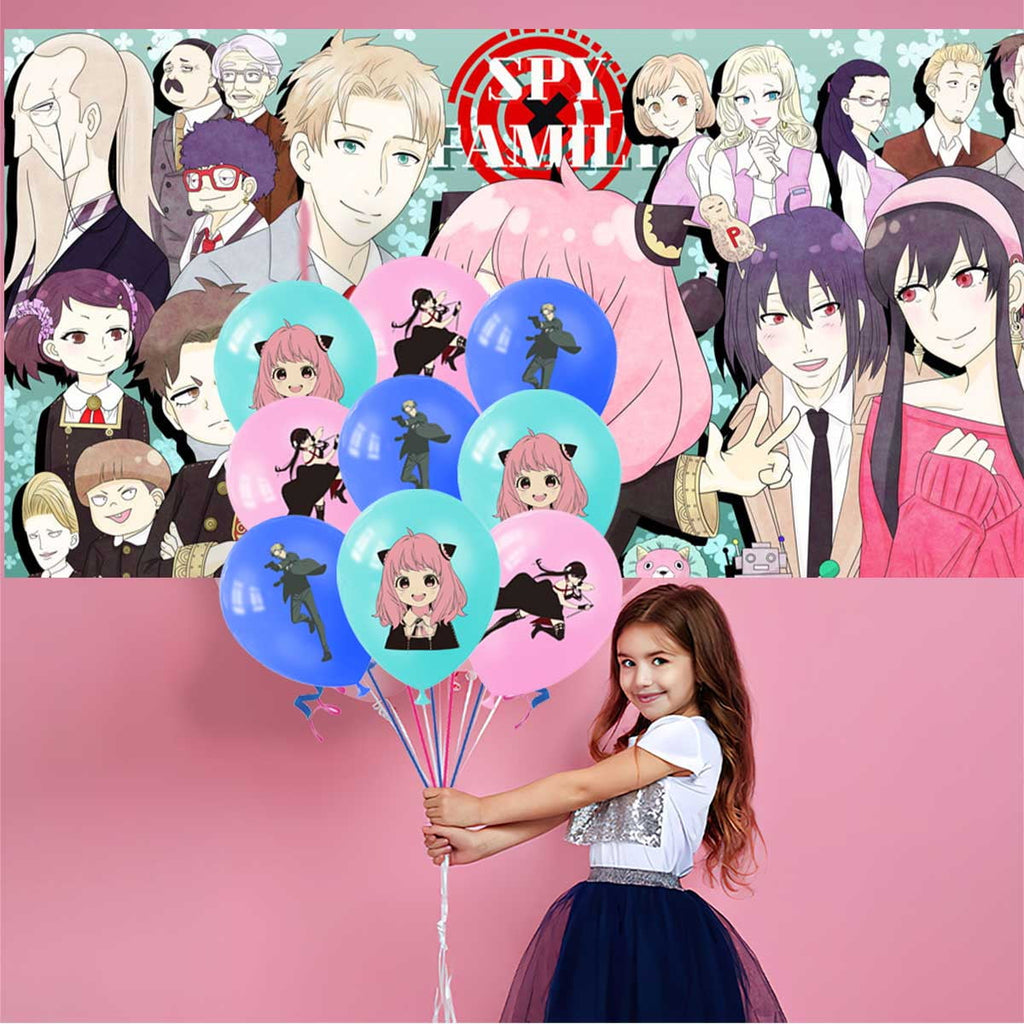 Spy family Party Supplies Cake Topper Decor Banner Backdrop Tableware Balloons Birthday Decorations