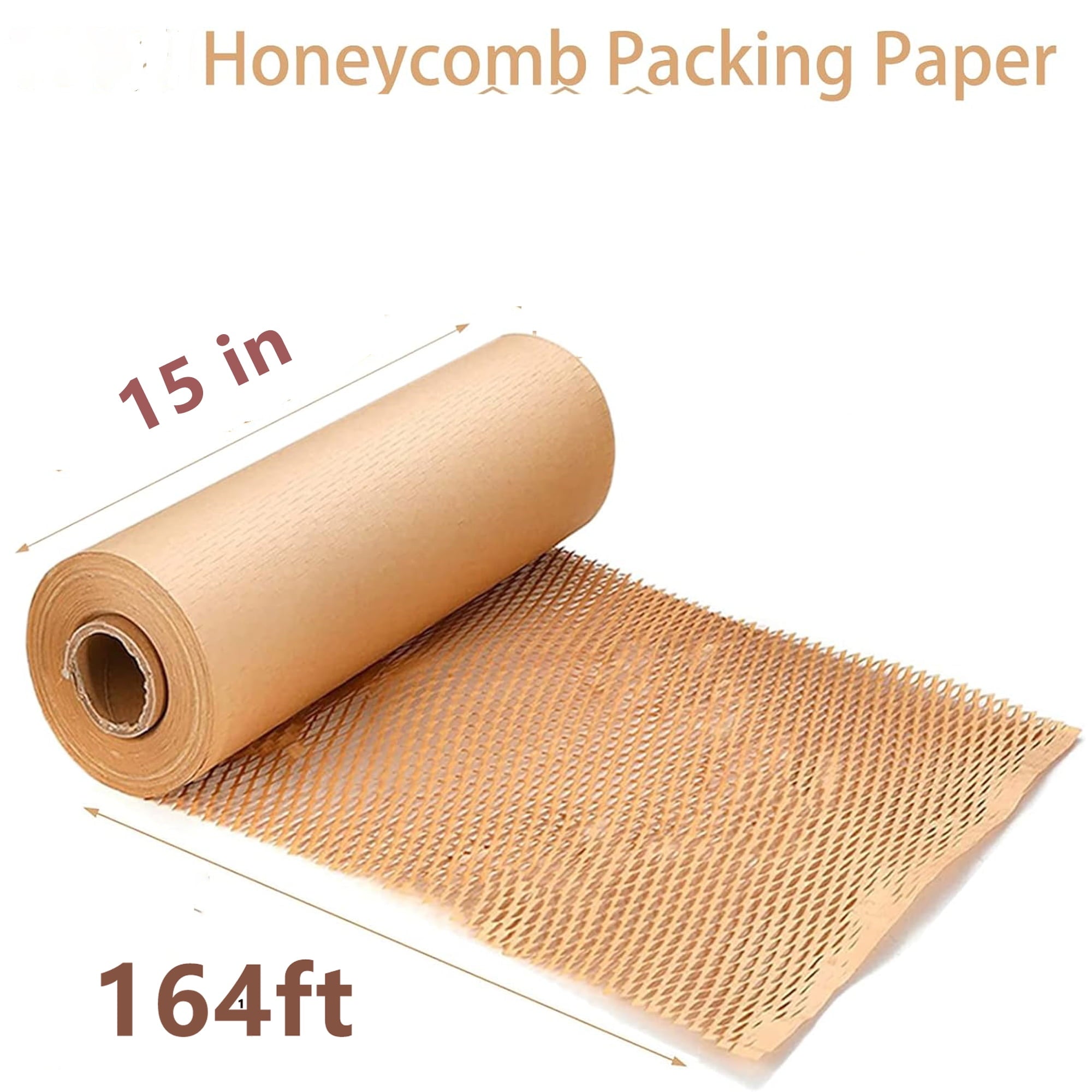 Honeycomb Packing Paper,15in Wx 164ft L Bubble Cushioning Wrap for Moving，Biodegradable Gifts Wrapping Paper