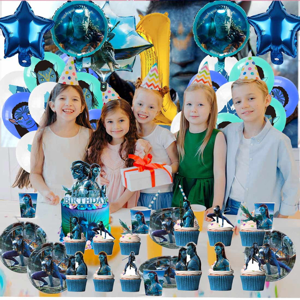 Avatar Party Supplies Decor Tableware Backdrop Banner Cake Topper Balloons Birthday Decorations