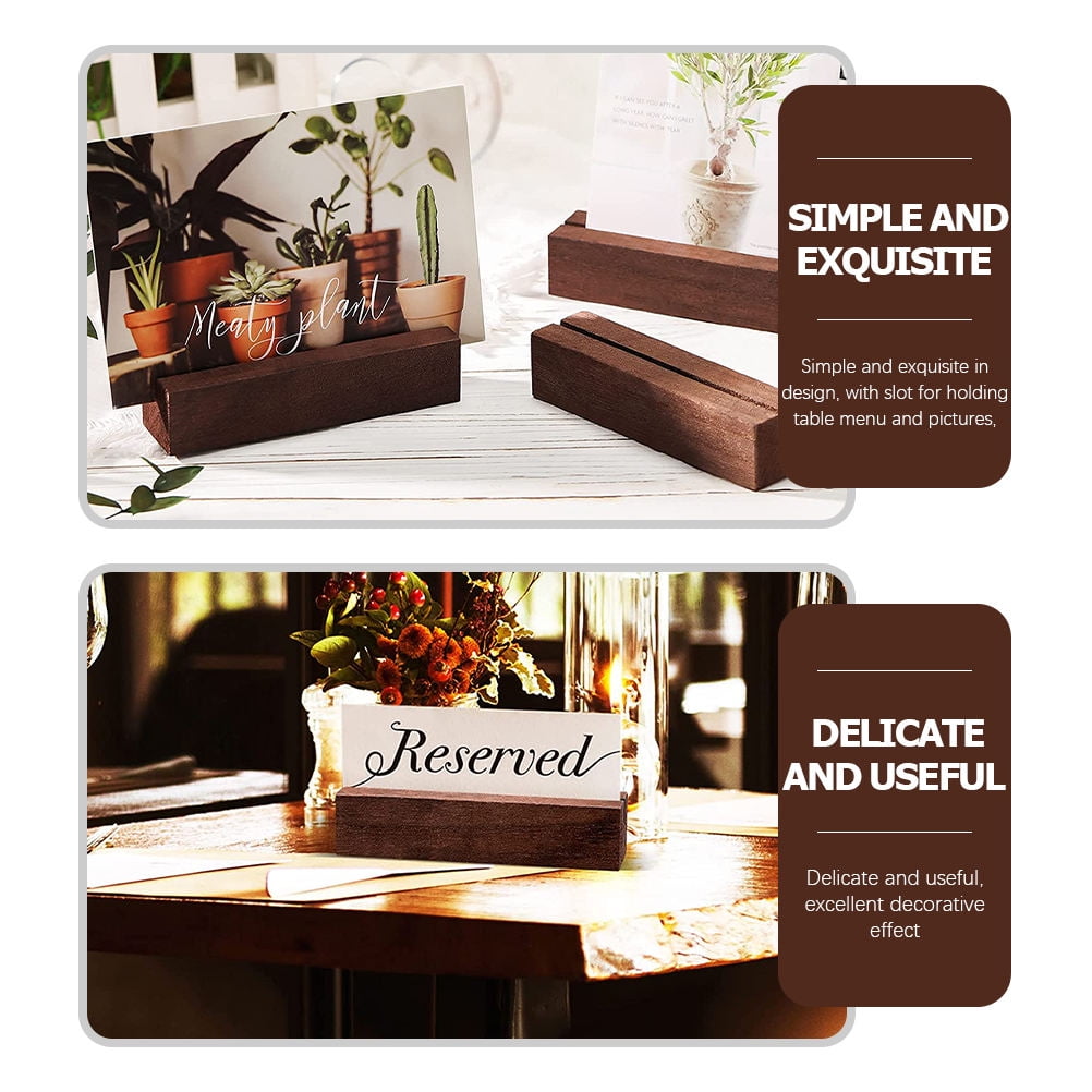 WHAMVOX  12 Pcs Rustic Place Card Holders Wooden Message Box Table Sign