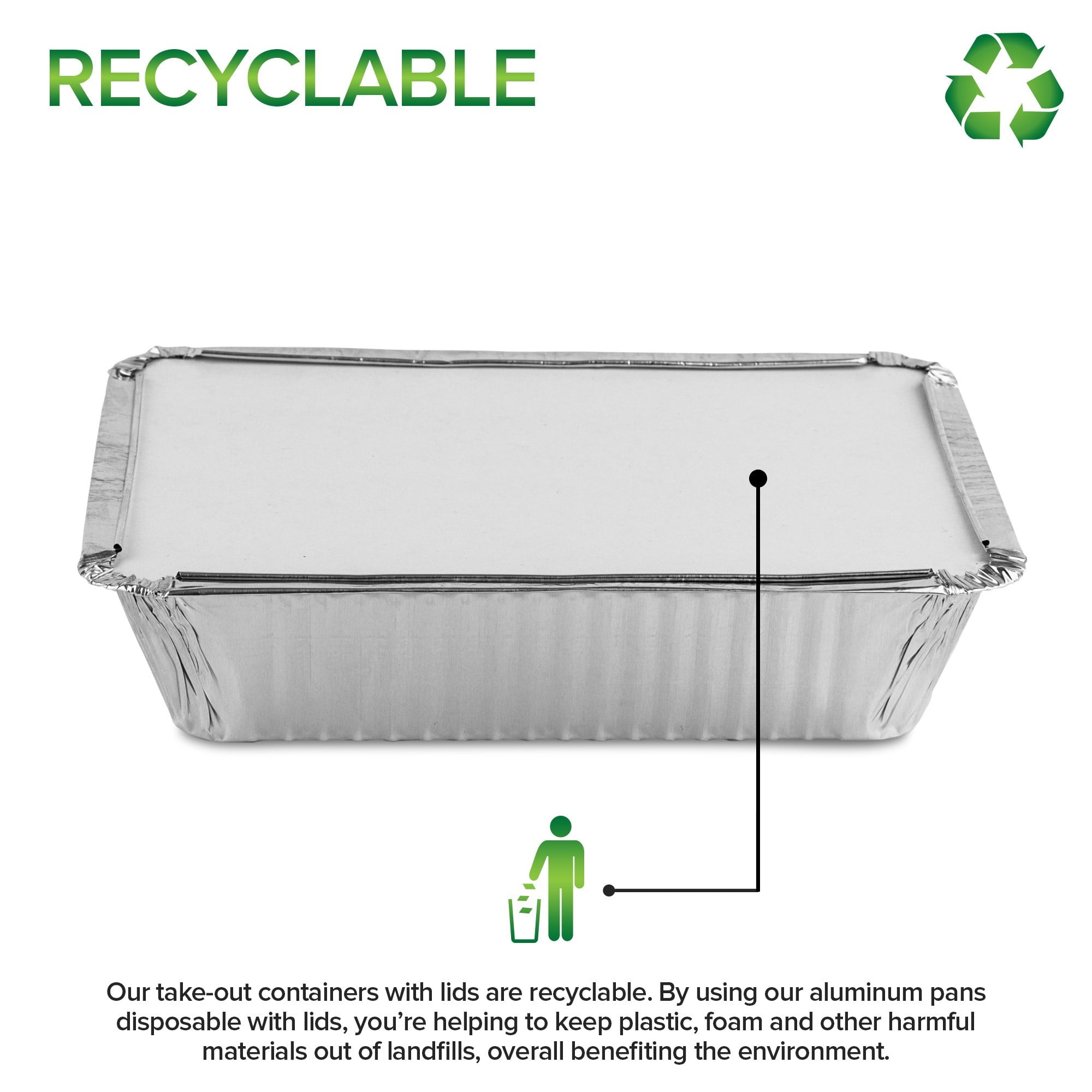 2 Lb Small Aluminum Pans with Lids (100 Pack) Foil Pan + Cardboard Lid, Disposable Cookware, Takeout Trays with Lids - To Go Disposable Food Containers for Restaurants & Catering, Stock Your Home