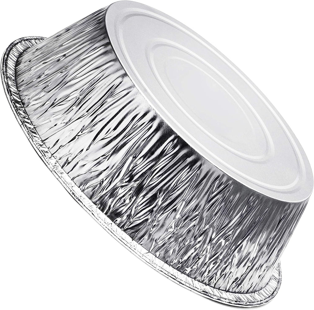 Displastible 10” Round Dutch Oven Liners Aluminum Pans for Cakes & Lasagna, 20-Pack