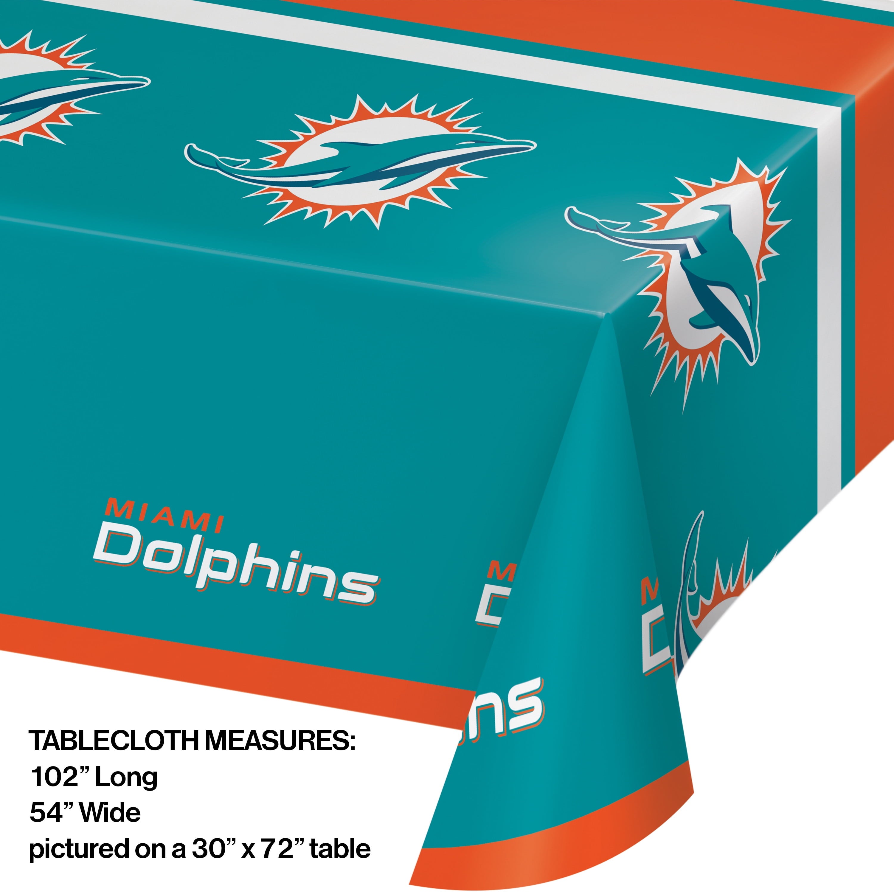 Miami Dolphins Plastic Tablecloth 3 Count