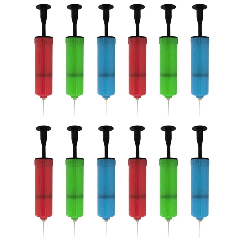 12 Pack Basketball Hand Air Pump with Needle Sports Ball Footbal Soccer Balloons