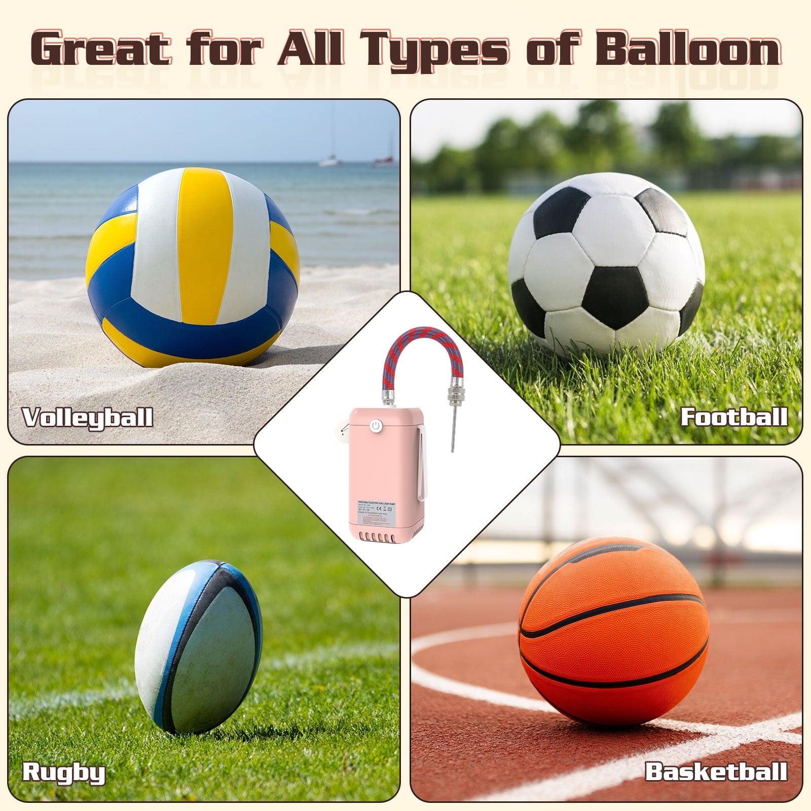 Balloon Pump Electric Air Pump for Long Balloon,260/160 Balloon Inflator Pump Electric for Foil Twisty Animal Balloons Basketball