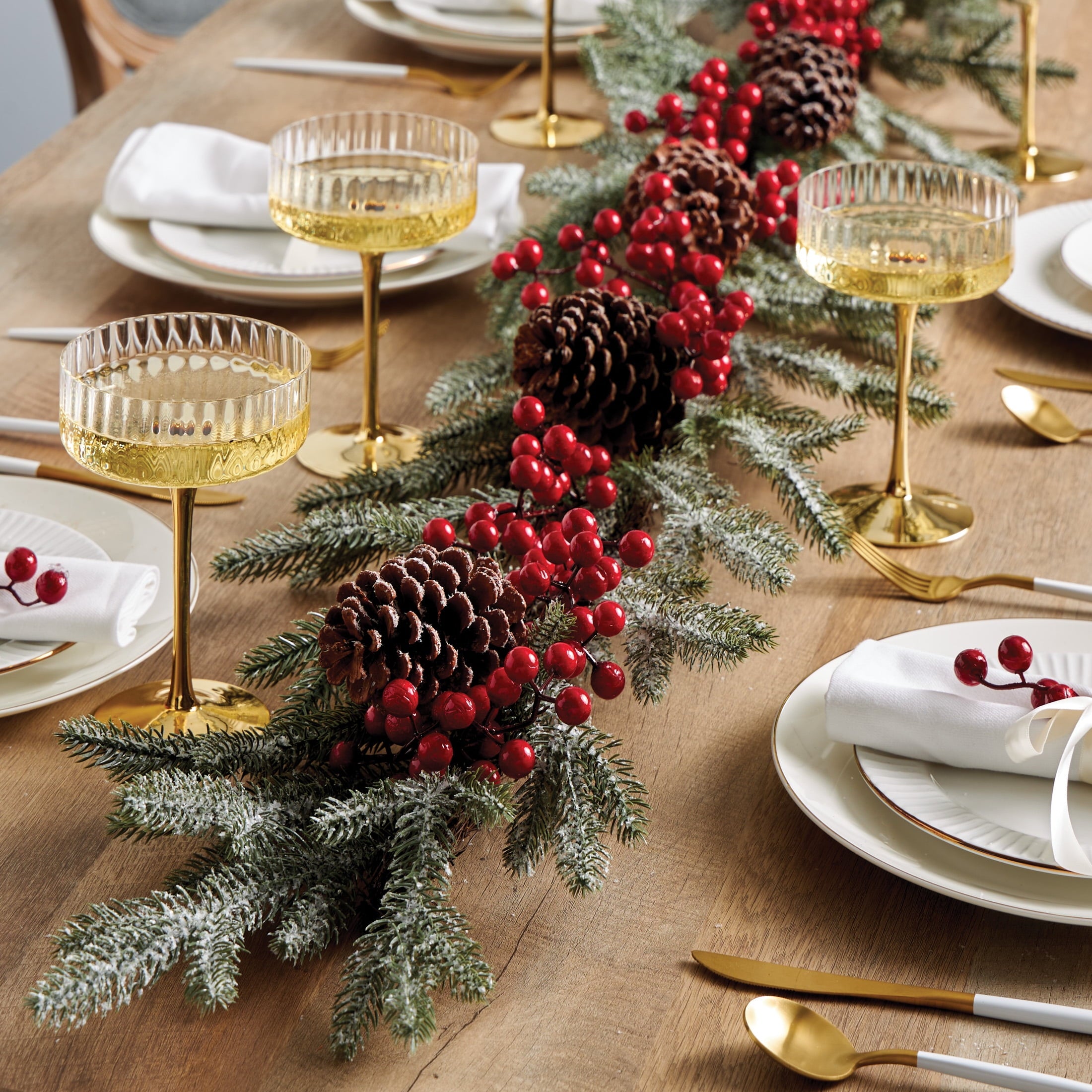 Frosted Red Berry and Pinecone Garland, 6 ft, by Holiday Time