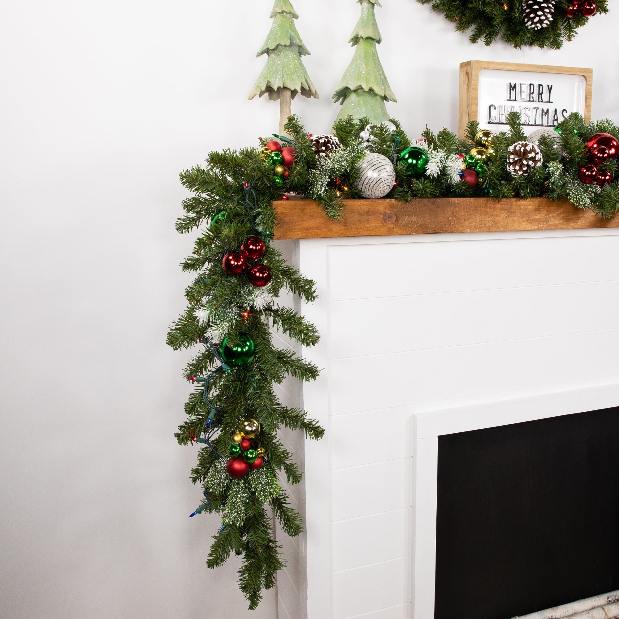 Northlight 9' x 14" Prelit Canadian Green Pine Artificial Christmas Garland - Multi Lights
