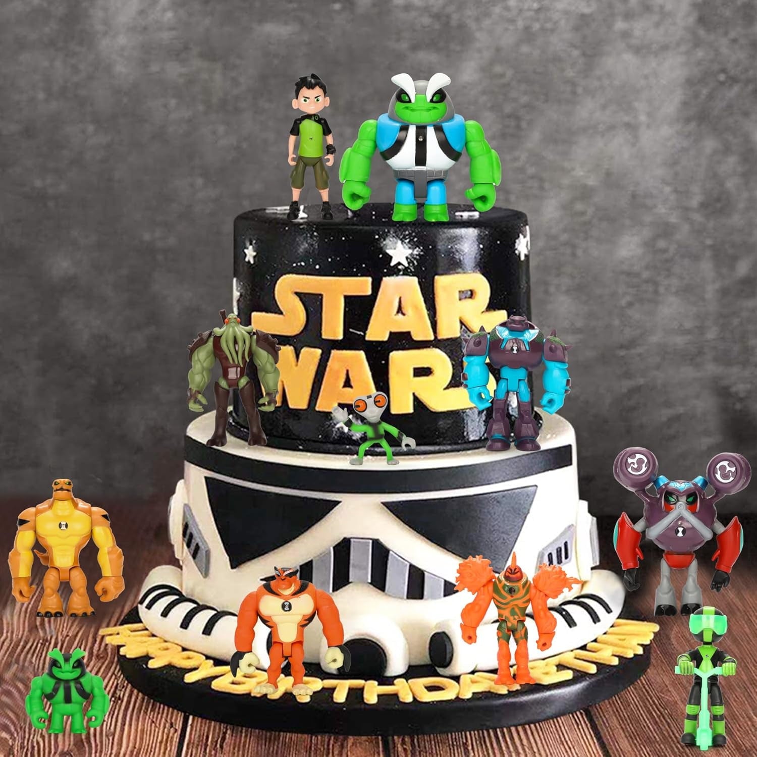(11 PCS) Ben 10 Toys Action Figures Model - 11 Pcs Figurine Toys Anime Character Figurines with Cake Toppers, Ben 10 Science Themed Party Decor, Toys Games Ben 10 for Kids Birthday Gifts
