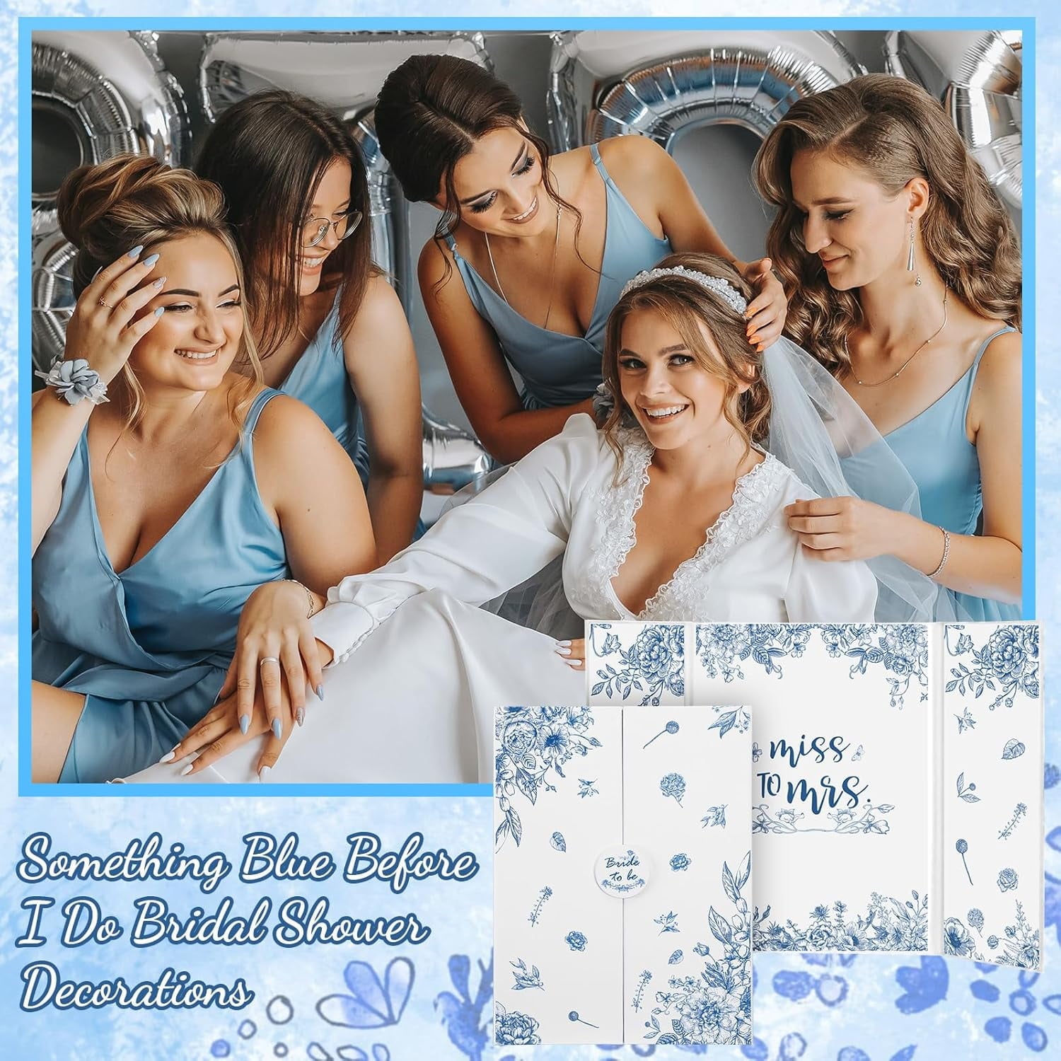 Something Blue Before I Do Bridal Shower Decorations Bridal Shower Guest Book with Pen Wedding Signature Board Alternatives Signature Guest Book for Wedding Bachelorette Engagement Party