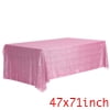 Unique Bargains Sequin Table Covers for Dining Room Parties or Dances Tablecloths Pink 47"x71"
