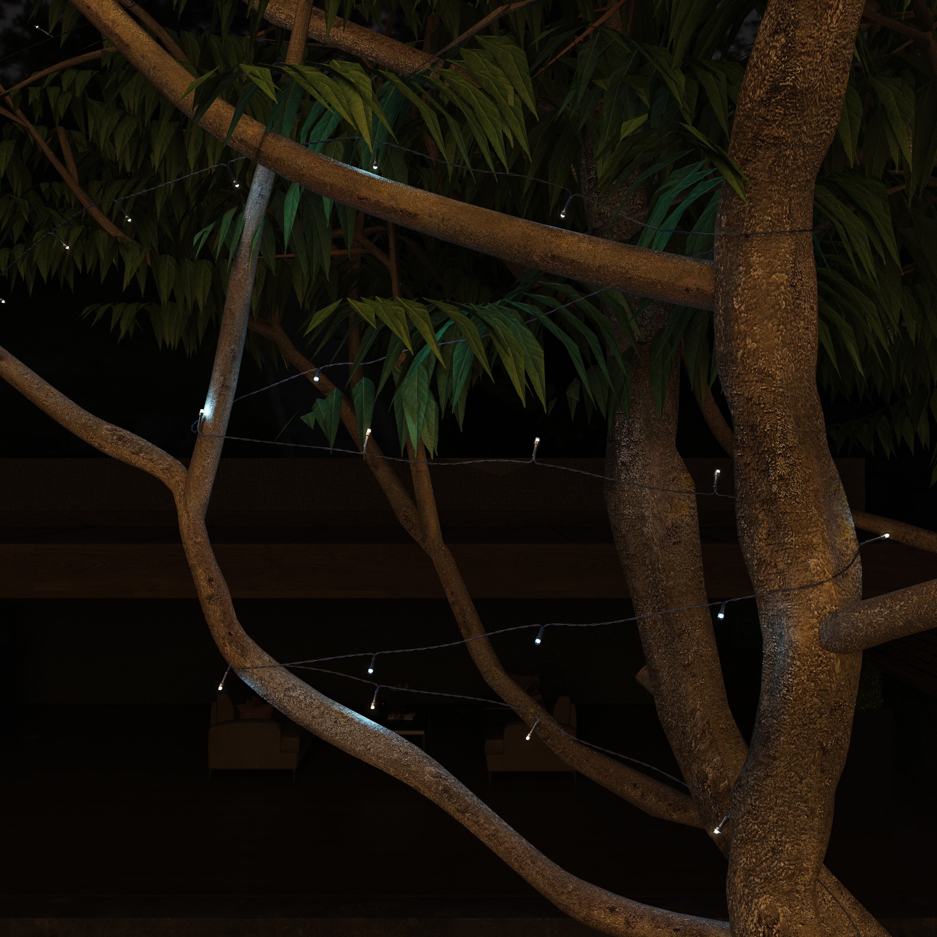 Pure Garden Solar Powered Outdoor LED String Lights with Eight Light Modes